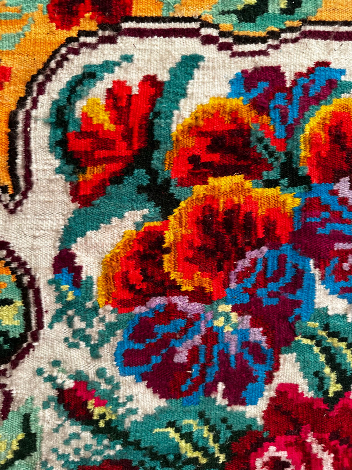 Handwoven Floral Bessarabian Wool Rug, 250x210 cm, view 12