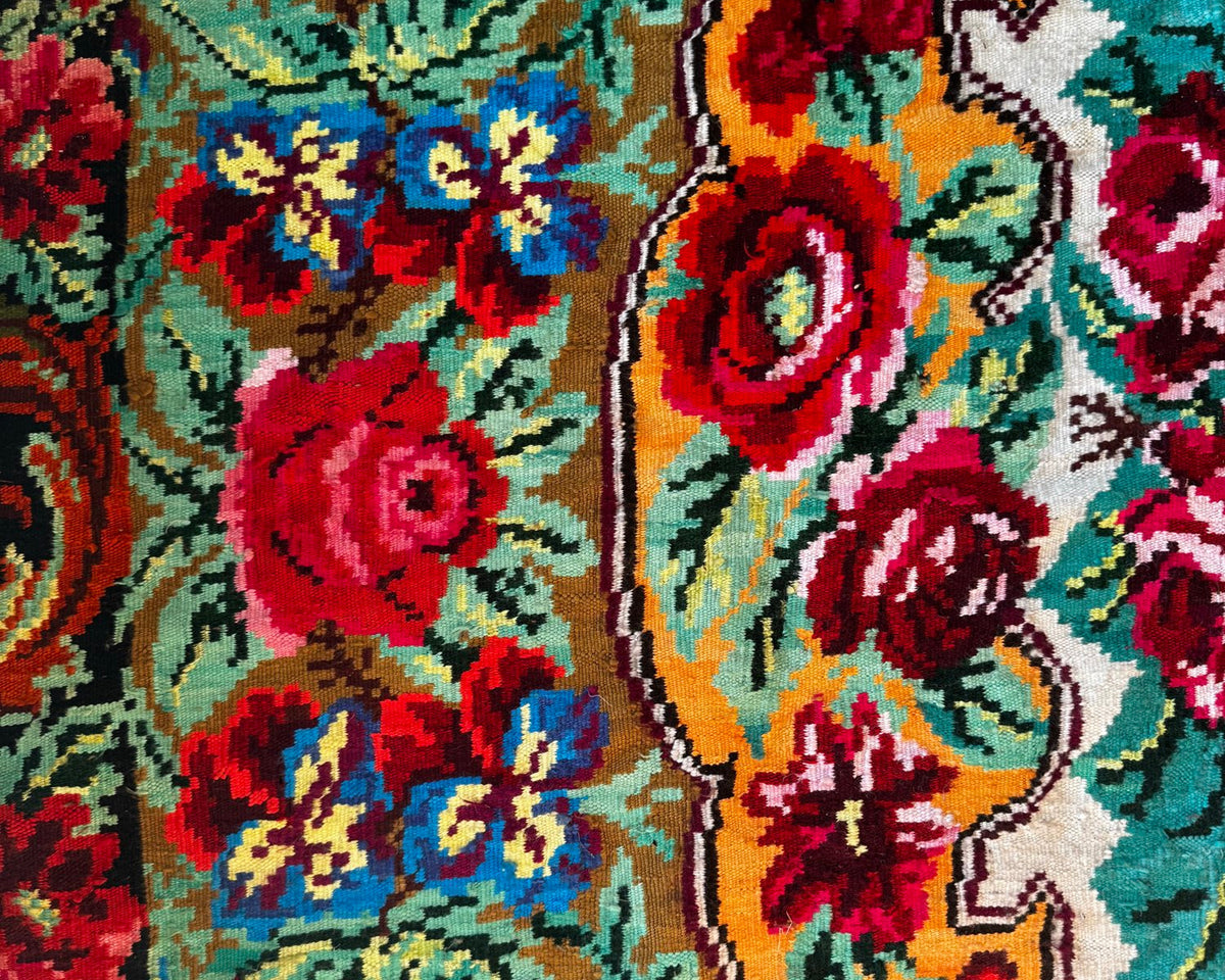 Handwoven Floral Bessarabian Wool Rug, 250x210 cm, view 5