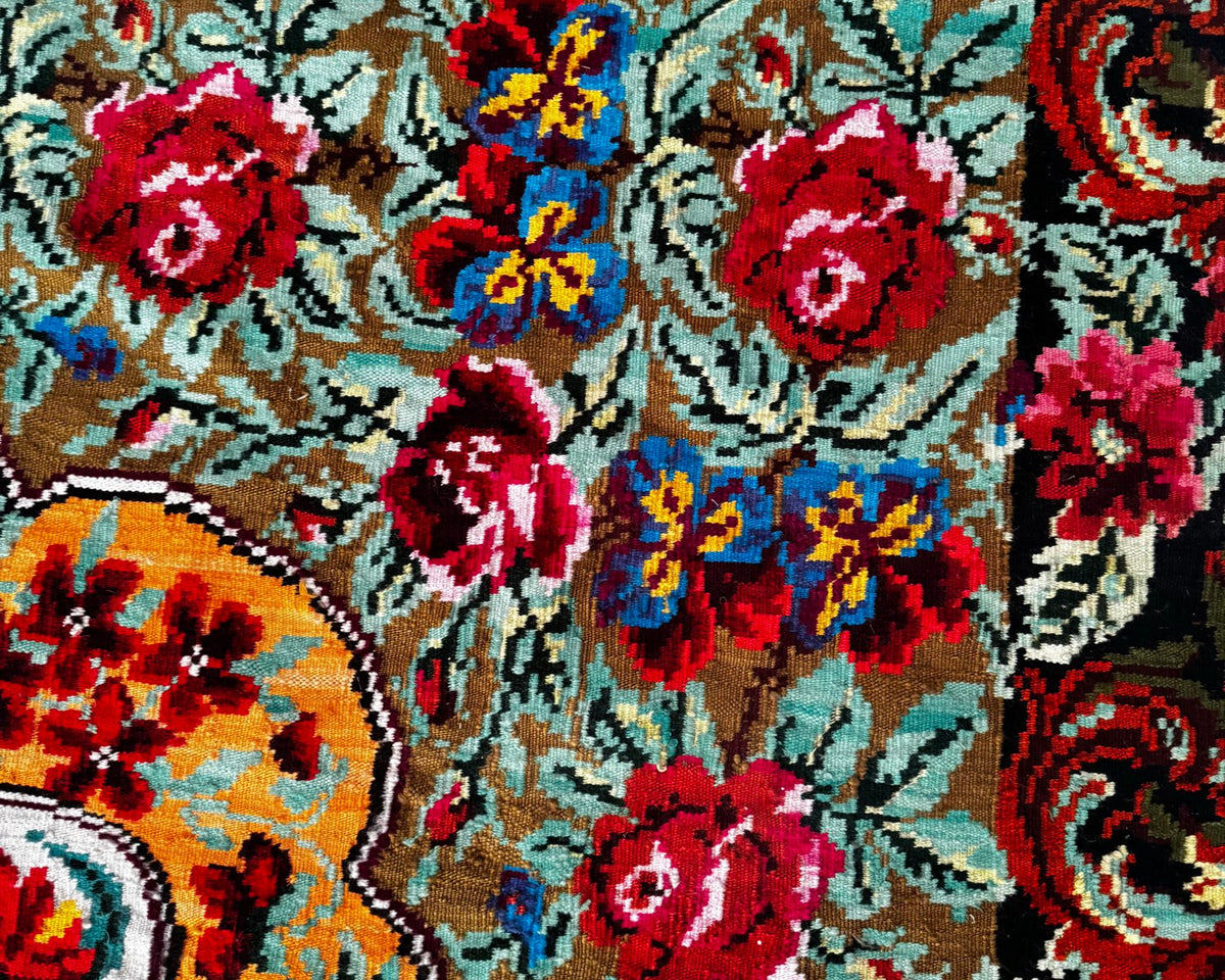 Handwoven Floral Bessarabian Wool Rug, 250x210 cm, view 6