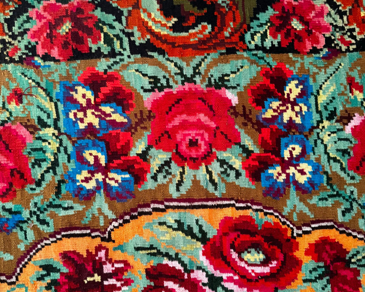 Handwoven Floral Bessarabian Wool Rug, 250x210 cm, view 8