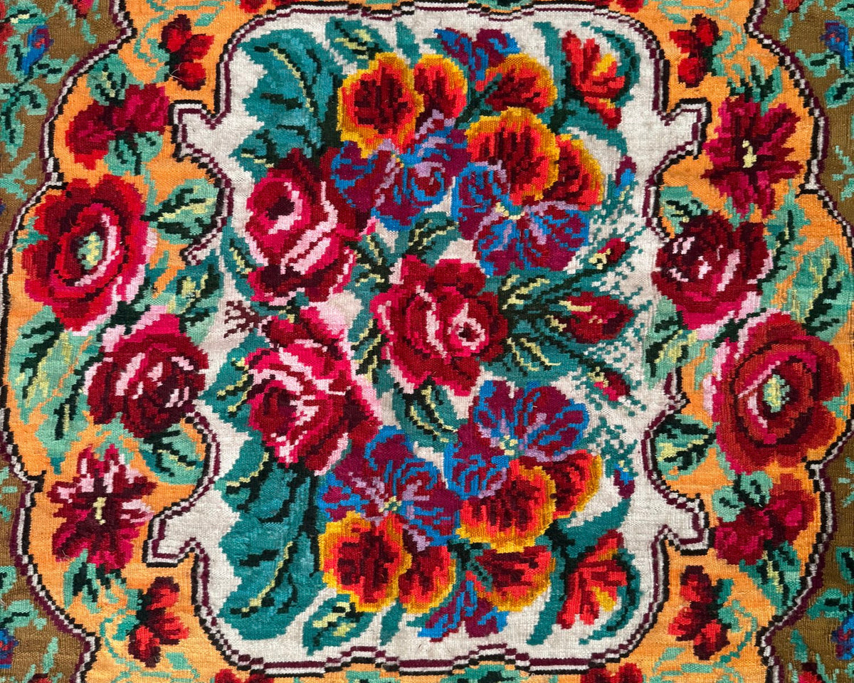 Handwoven Floral Bessarabian Wool Rug, 250x210 cm, view 9