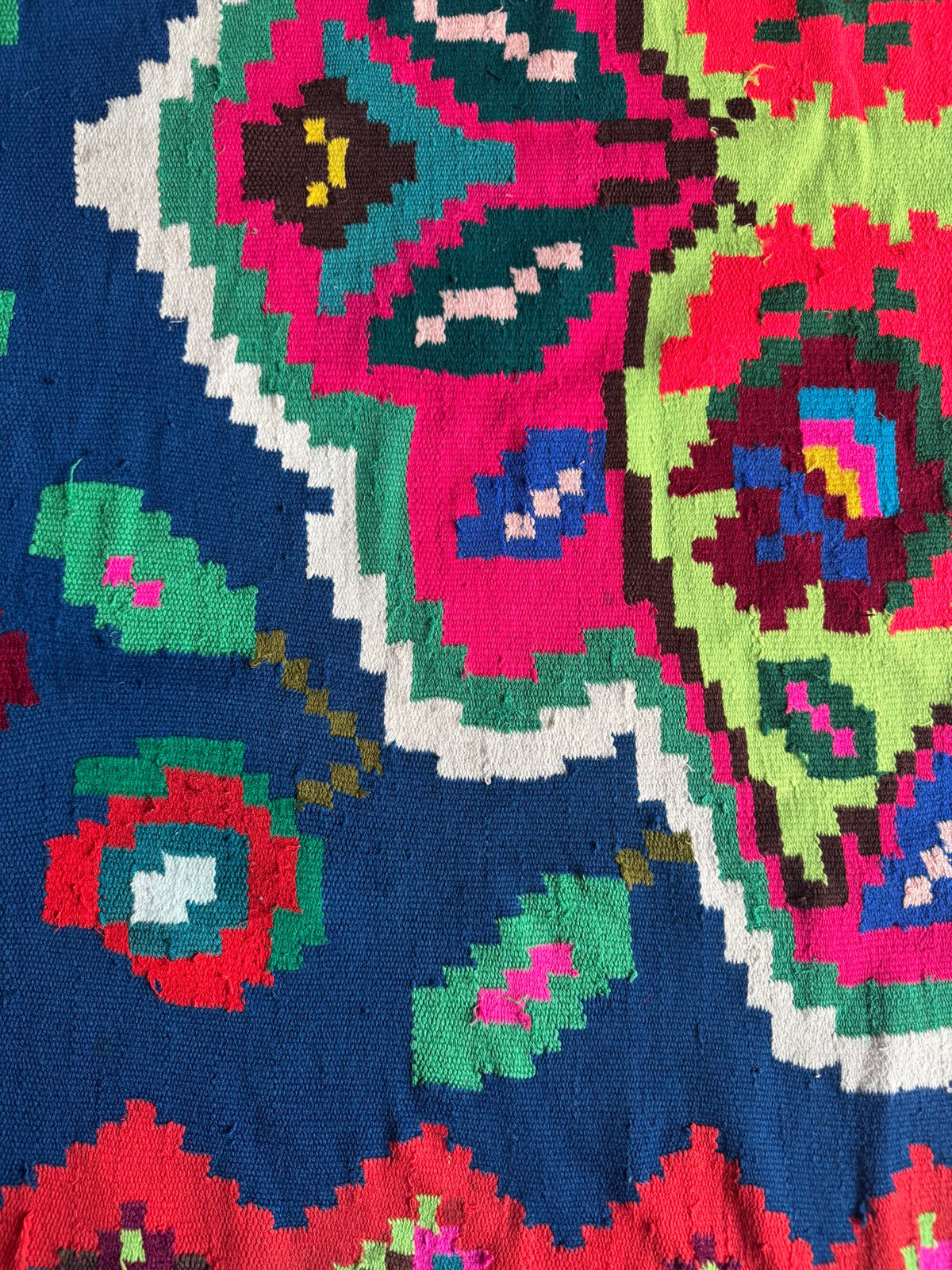Vintage Blue Floral Maramureș Kilim Rug, 210x120 cm, view 3