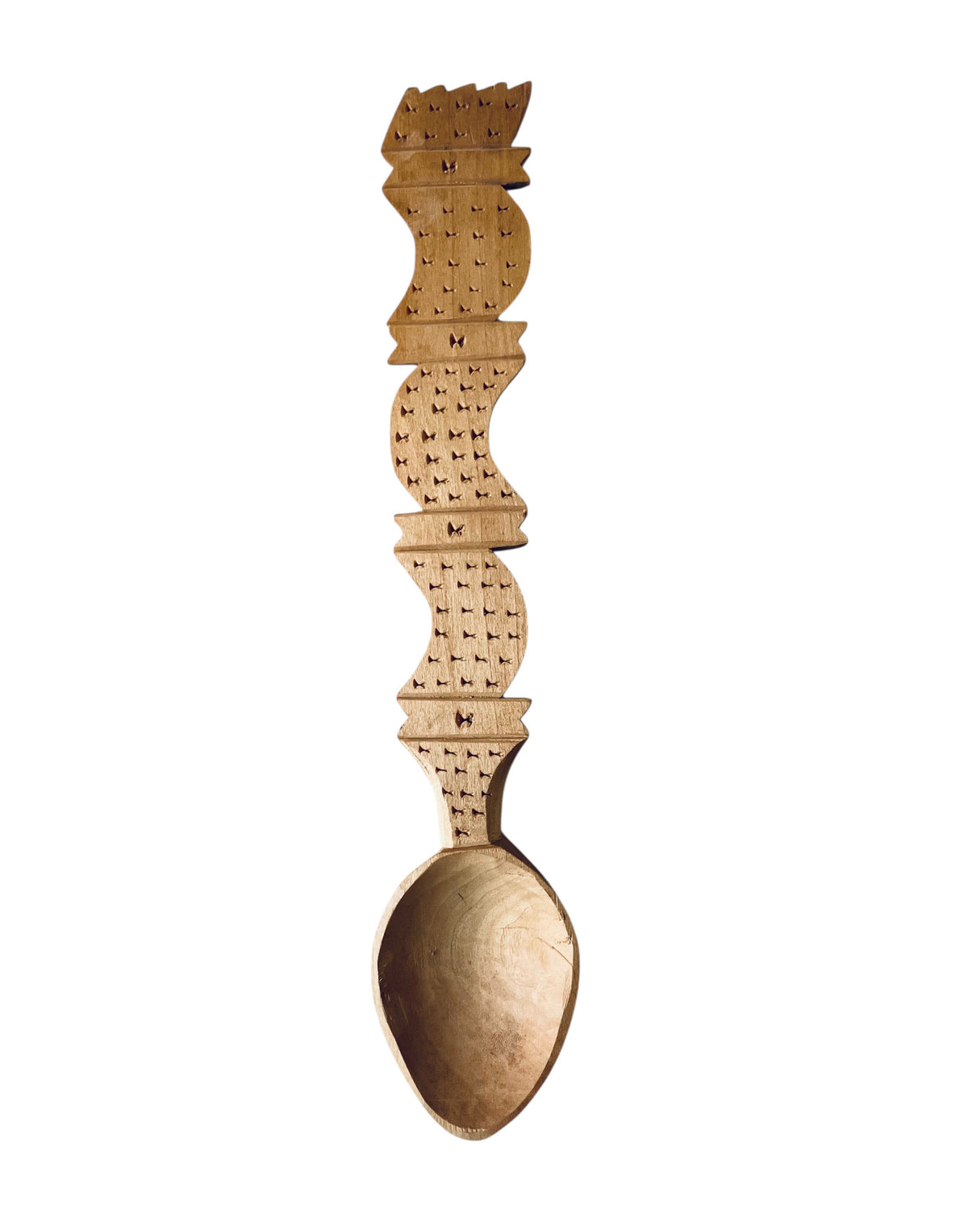 Hand-Carved Wooden Spoon from Moldavia, 27 cm