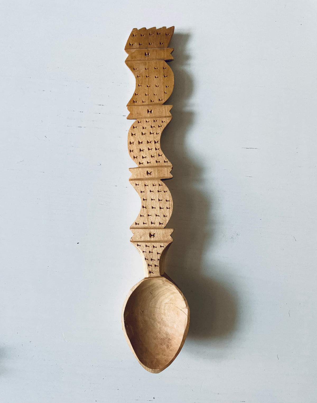 Hand-Carved Wooden Spoon from Moldavia, 27 cm, view 9