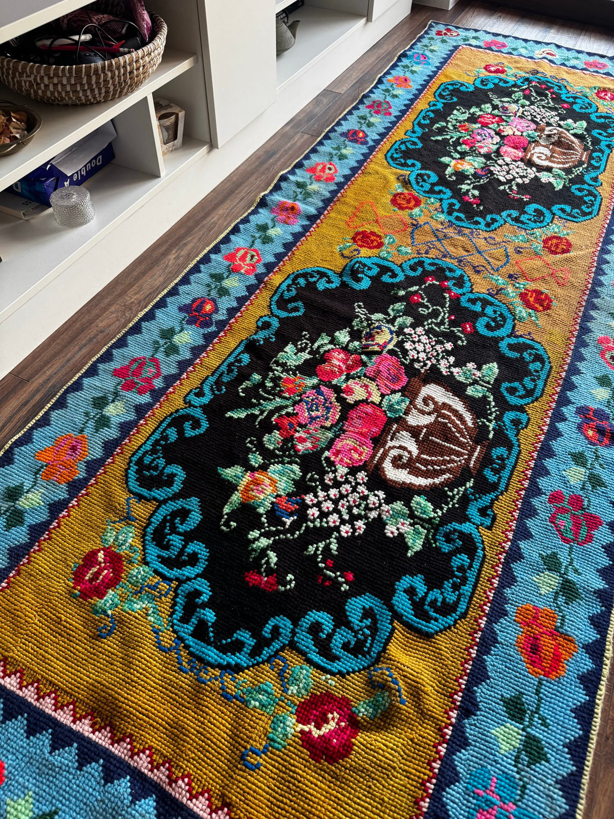 Cross-Stitch Wall Hanging, Flower Baskets, 275x95 cm, view 3