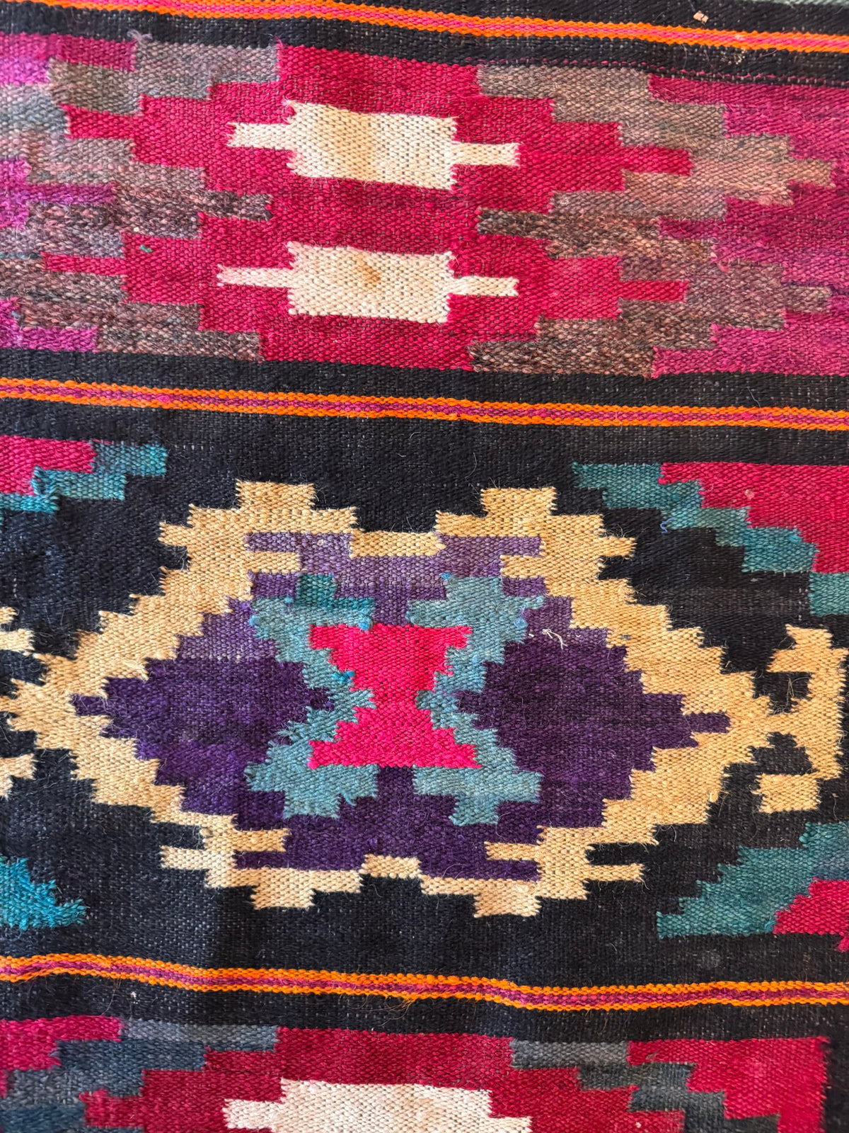 Vintage Geometric Maramureș Wool Runner Rug, 370x68 cm, view 3