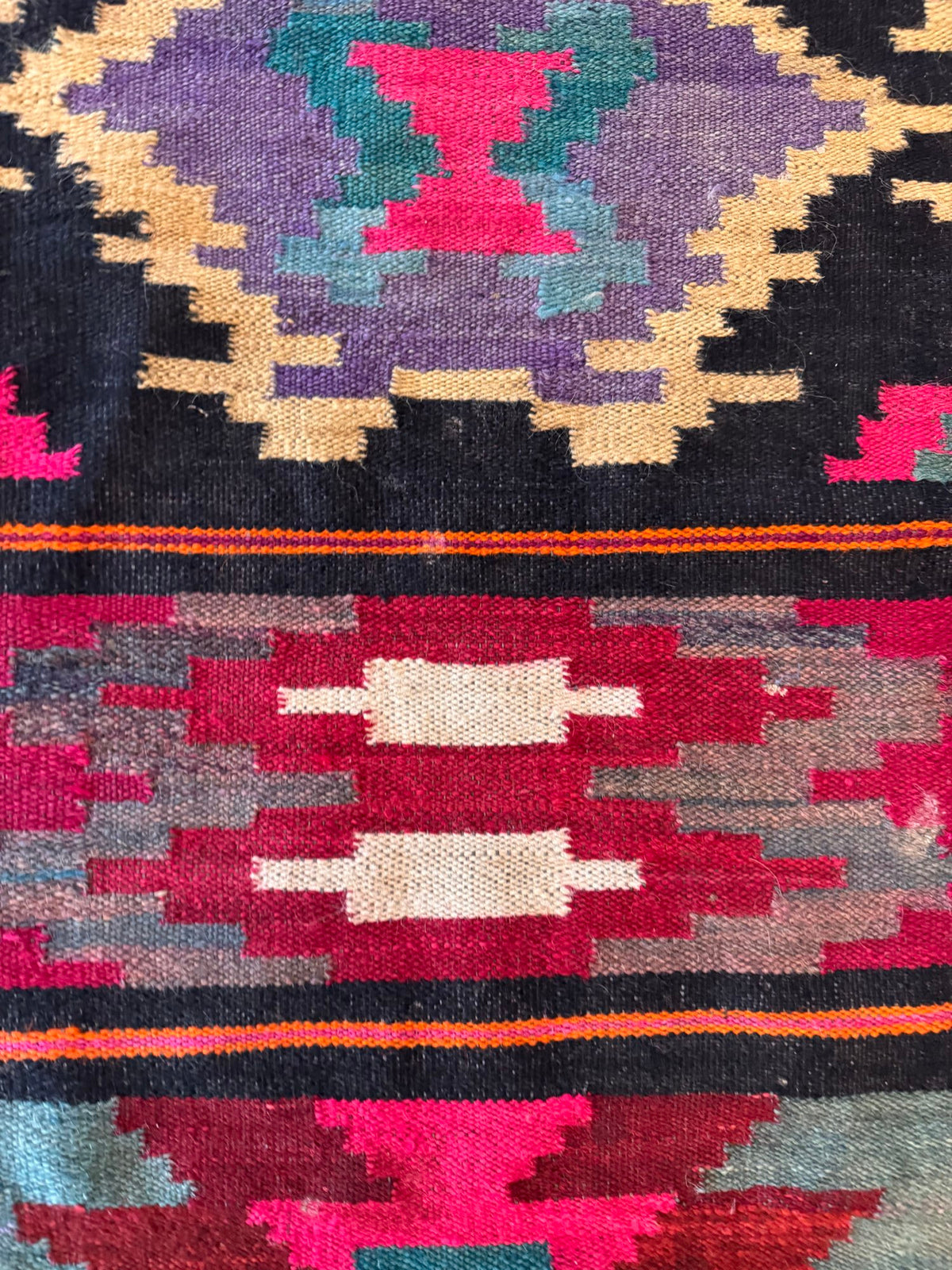 Vintage Geometric Maramureș Wool Runner Rug, 370x68 cm, view 4