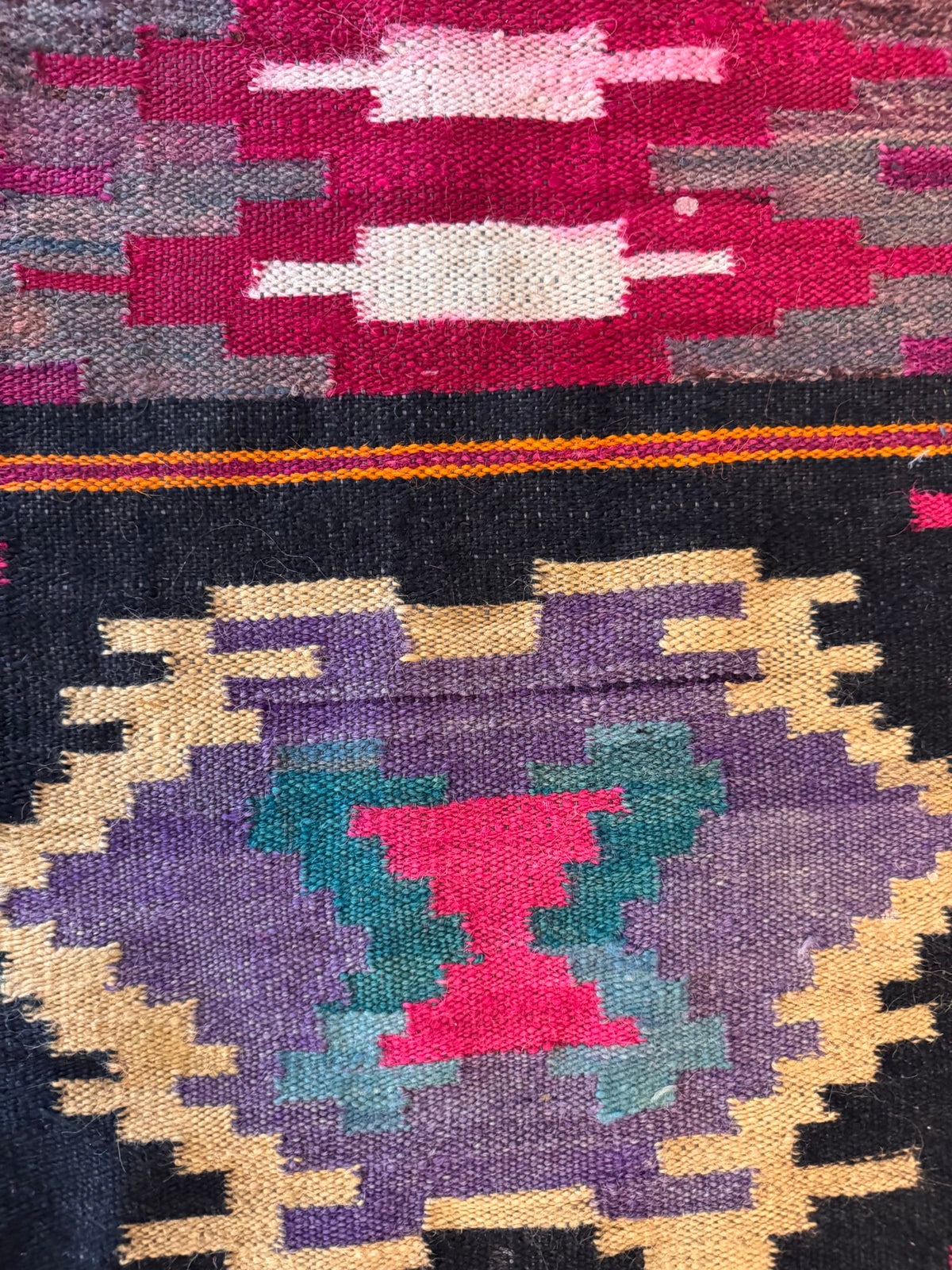 Vintage Geometric Maramureș Wool Runner Rug, 370x68 cm, view 5