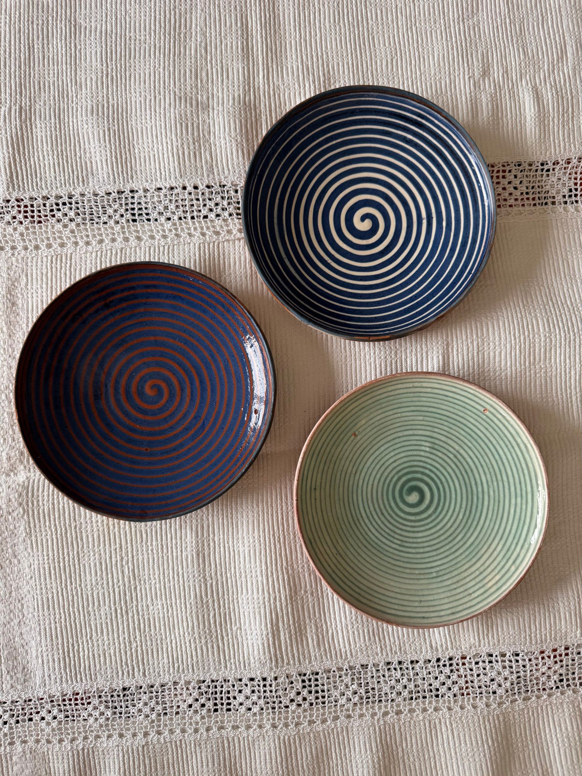 Horezu Ceramic Plate, Spiral Design, 21 cm, view 12