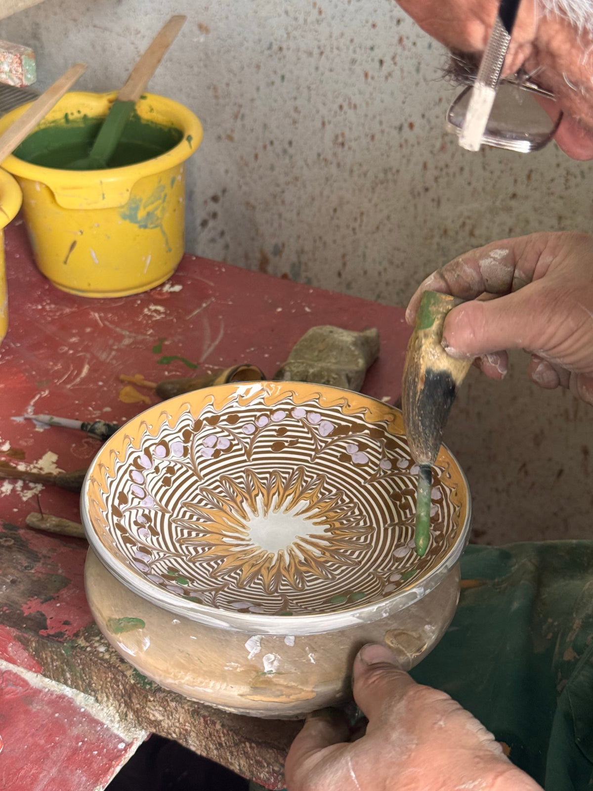 Horezu Ceramic Plate, Spiral Design, 21 cm, view 13