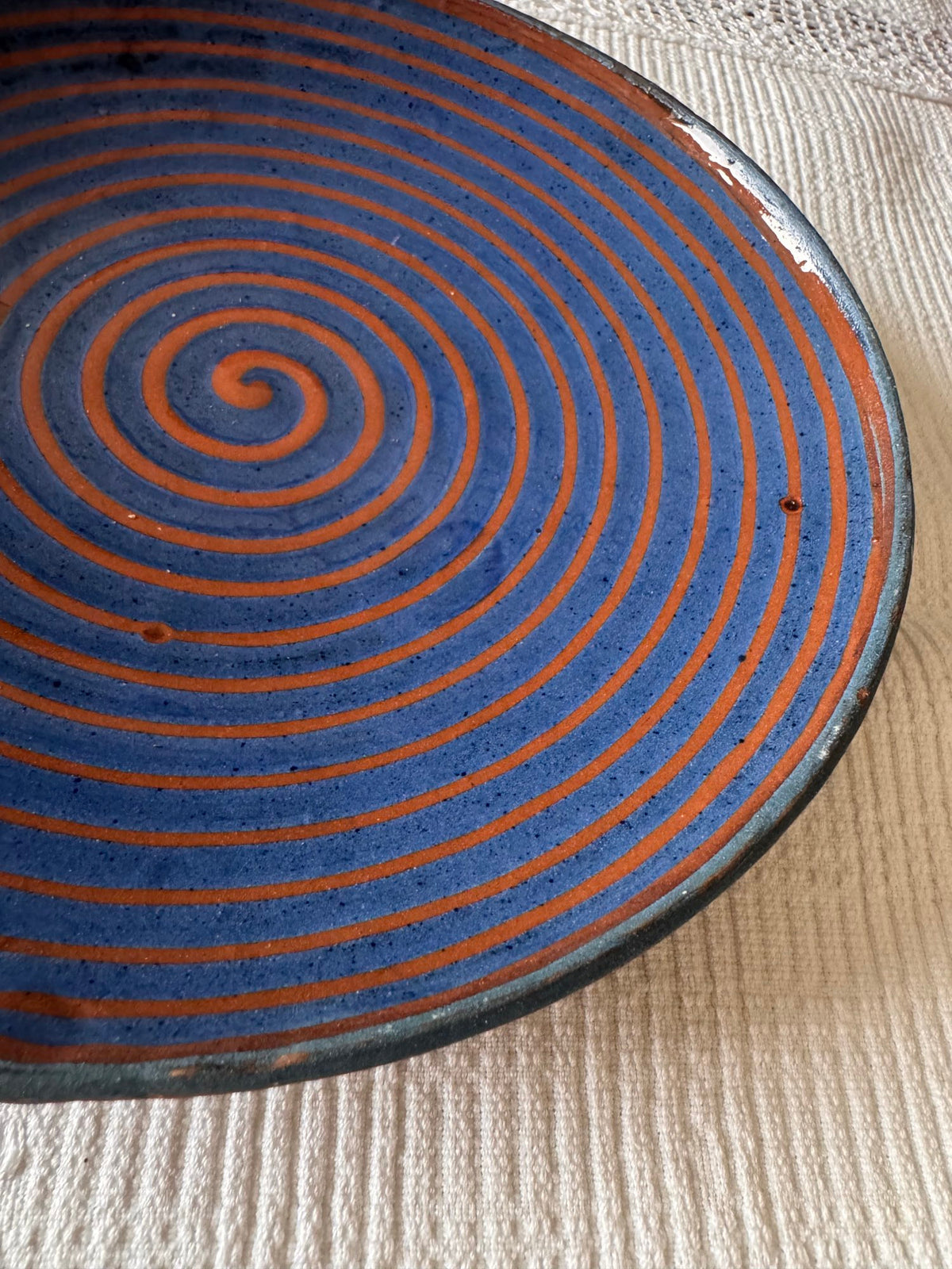 Horezu Ceramic Plate, Spiral Design, 21 cm, view 6