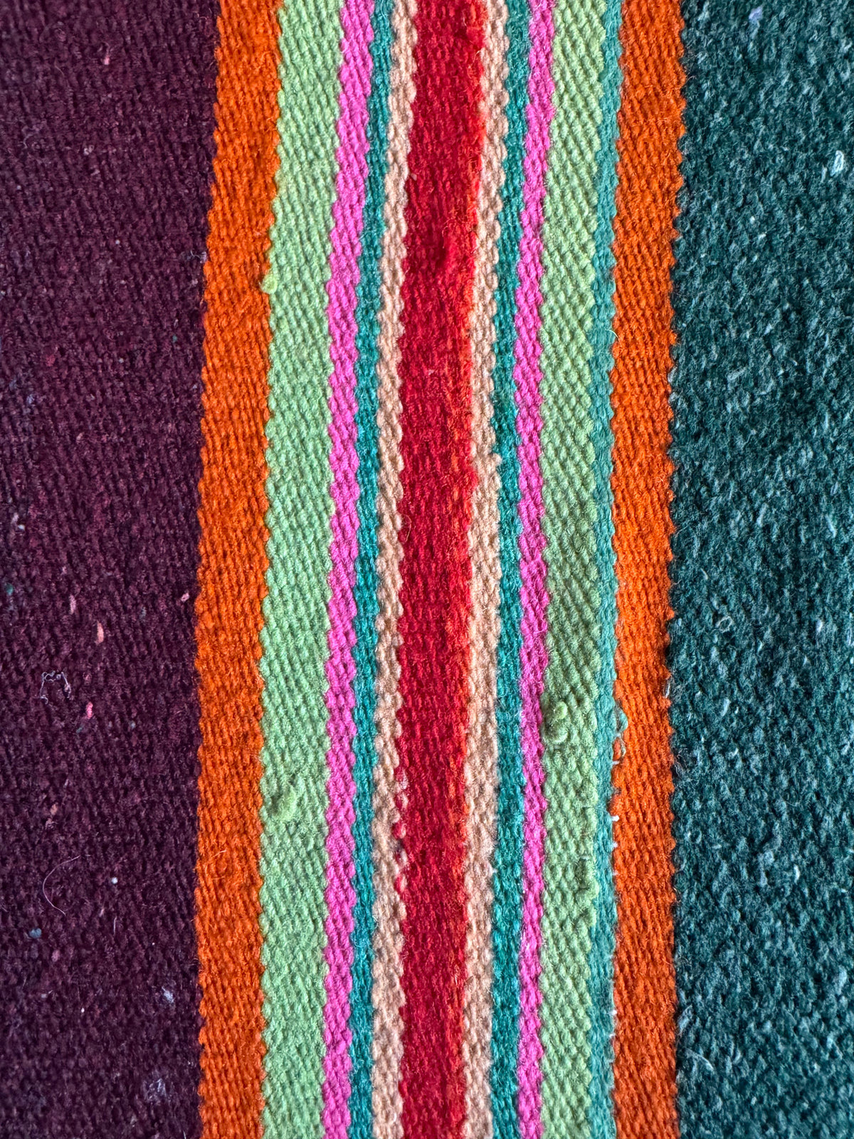 Vintage Green Striped Romanian Wool Runner Rug, 220x75 cm, view 10