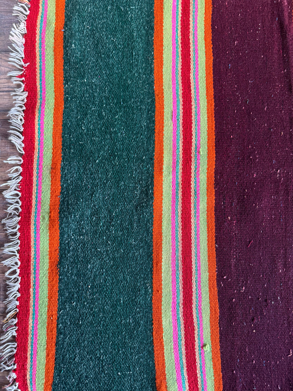 Vintage Green Striped Romanian Wool Runner Rug, 220x75 cm, view 9