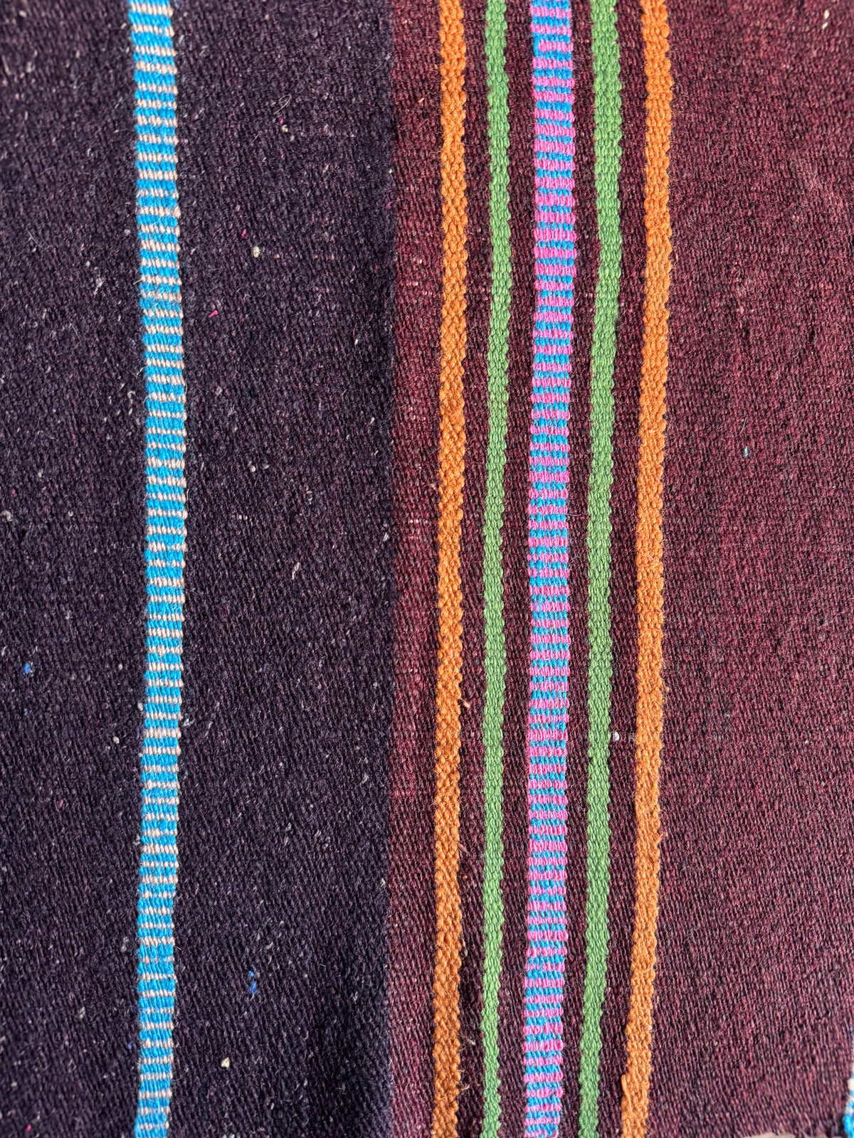 Vintage Brown Striped Romanian Wool Runner Rug, 213x80 cm, view 11