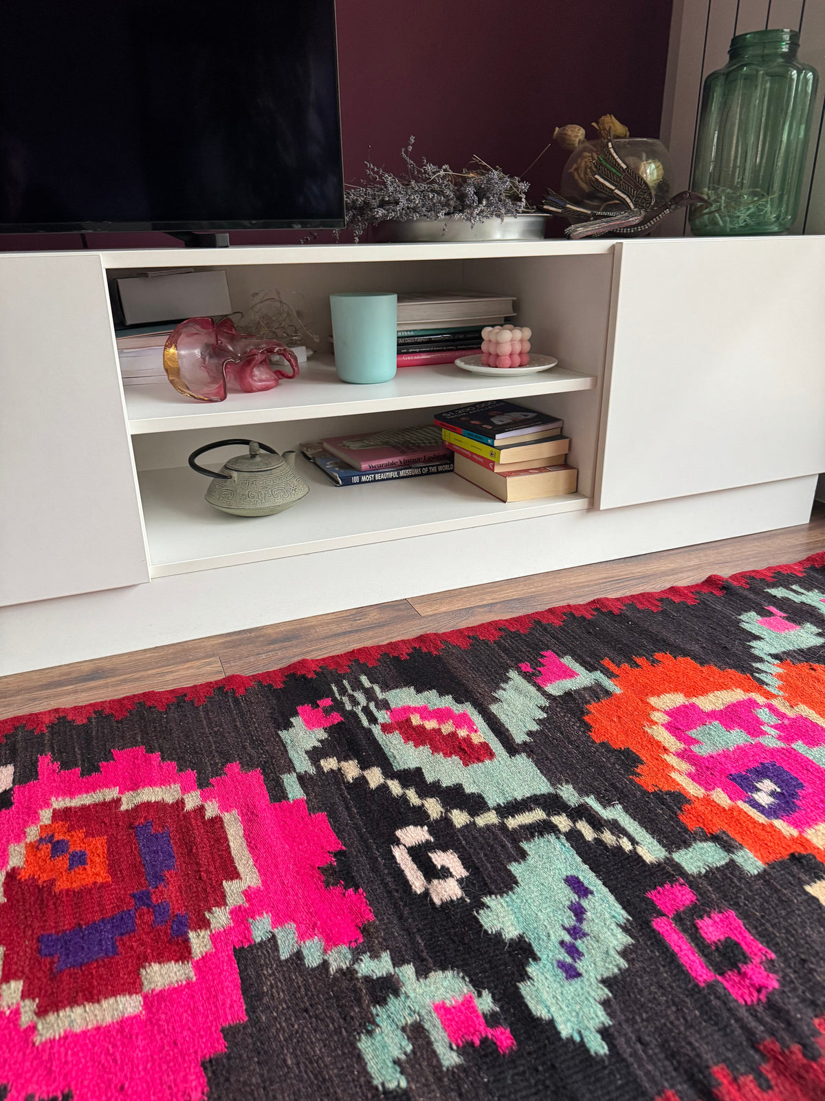 Vintage Floral Maramureș Wool Runner Rug, 368x67 cm, view 3