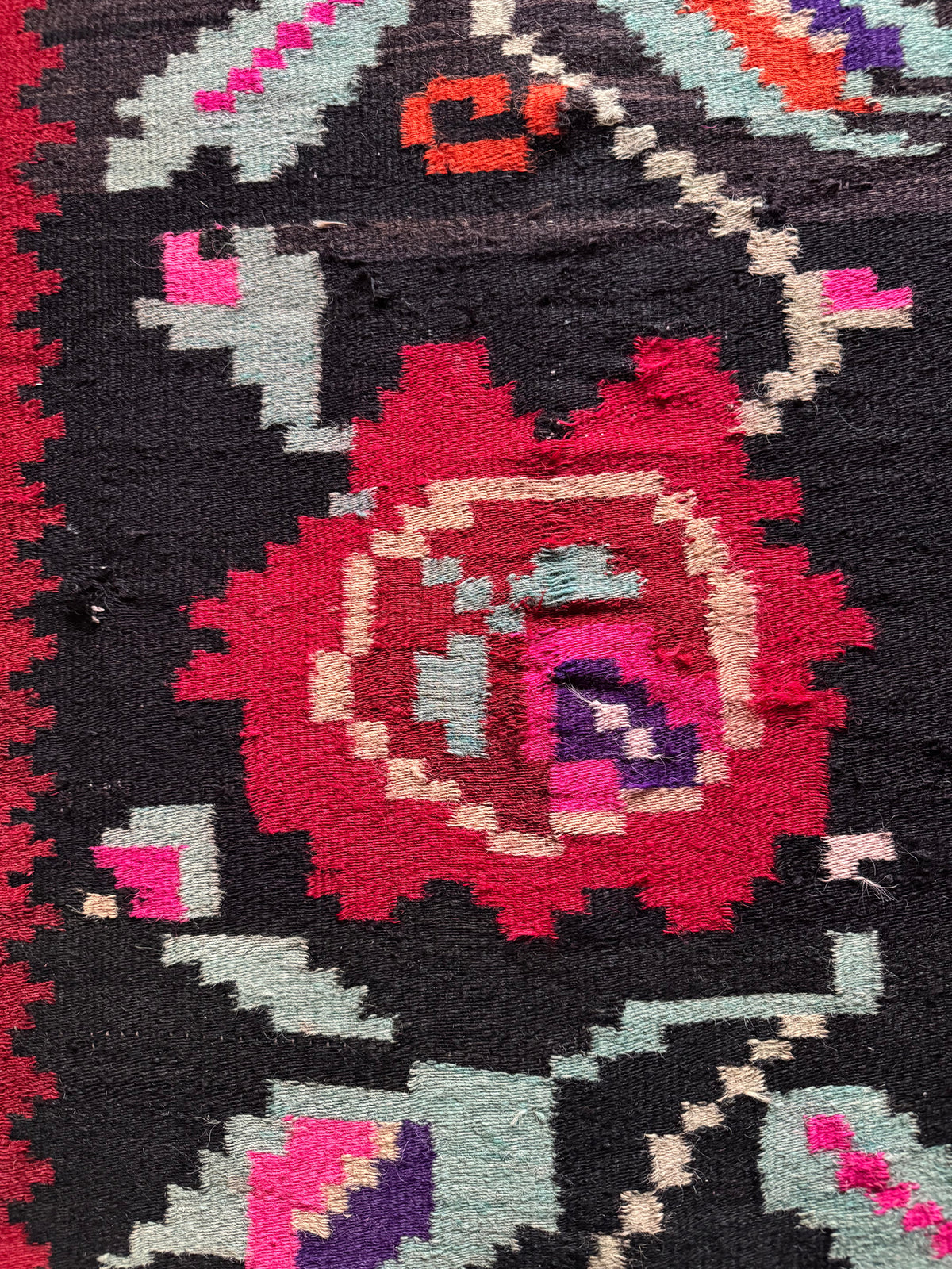 Vintage Floral Maramureș Wool Runner Rug, 368x67 cm, view 8