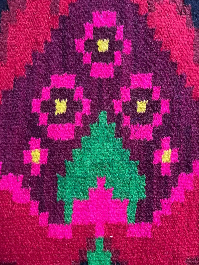 Handwoven Floral Maramureș Wool Rug, 208x160 cm, view 9