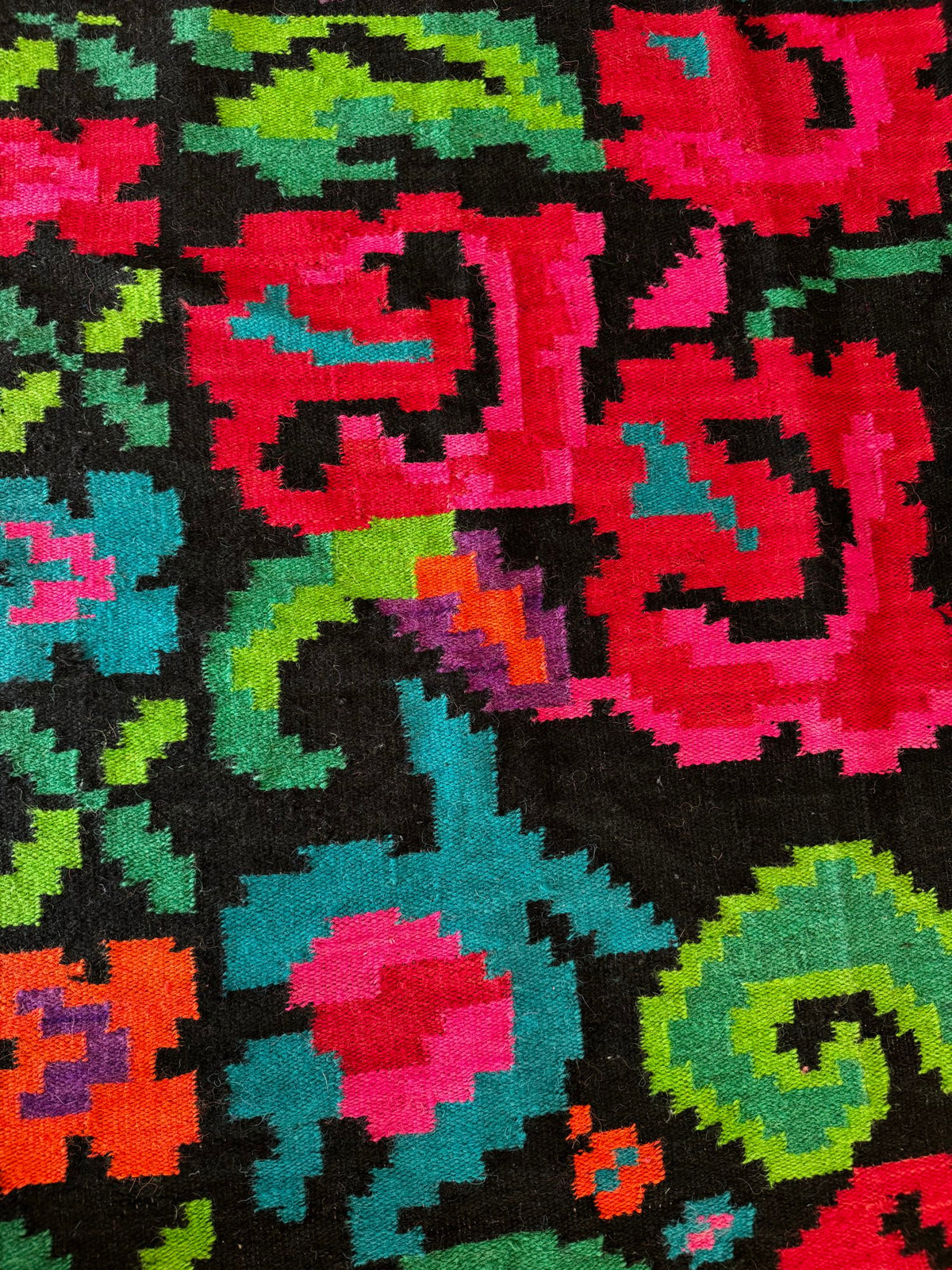 Handwoven Floral Moldavian Wool Runner Rug, 290x125 cm, view 9