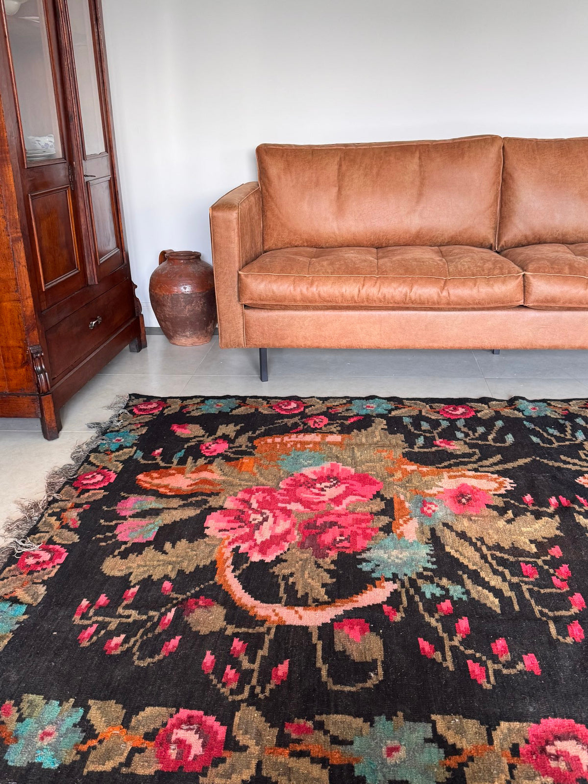 Old Floral Bessarabian Wool Rug, 290x180 cm, view 3
