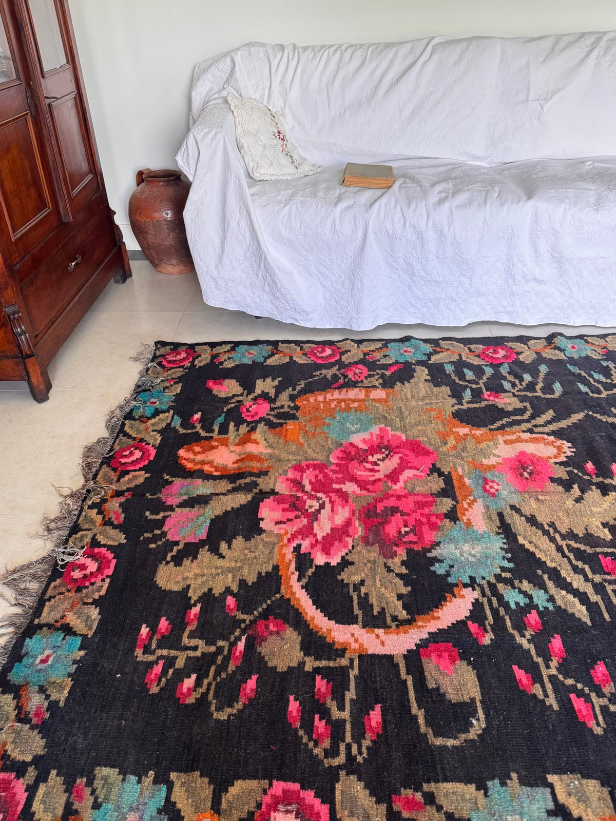 Old Floral Bessarabian Wool Rug, 290x180 cm, view 5
