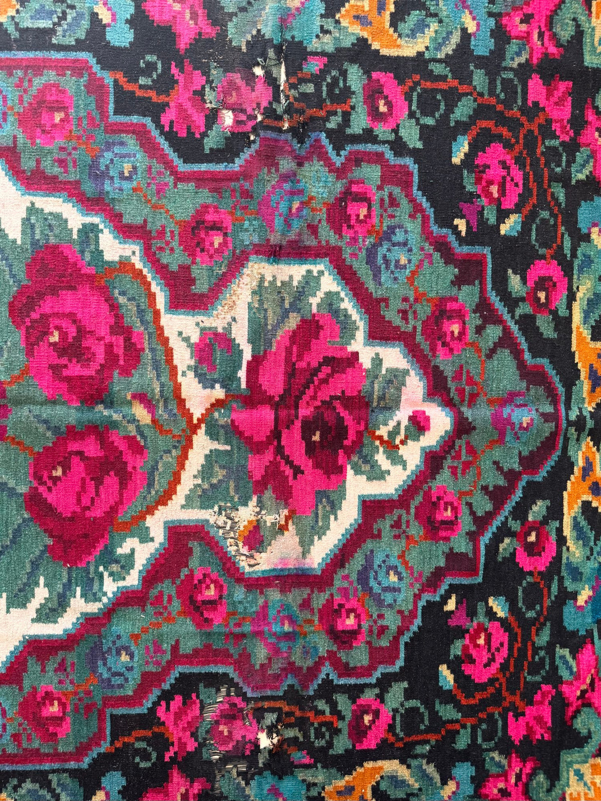 Old Floral Bessarabian Wool Rug, 300x200 cm, view 8