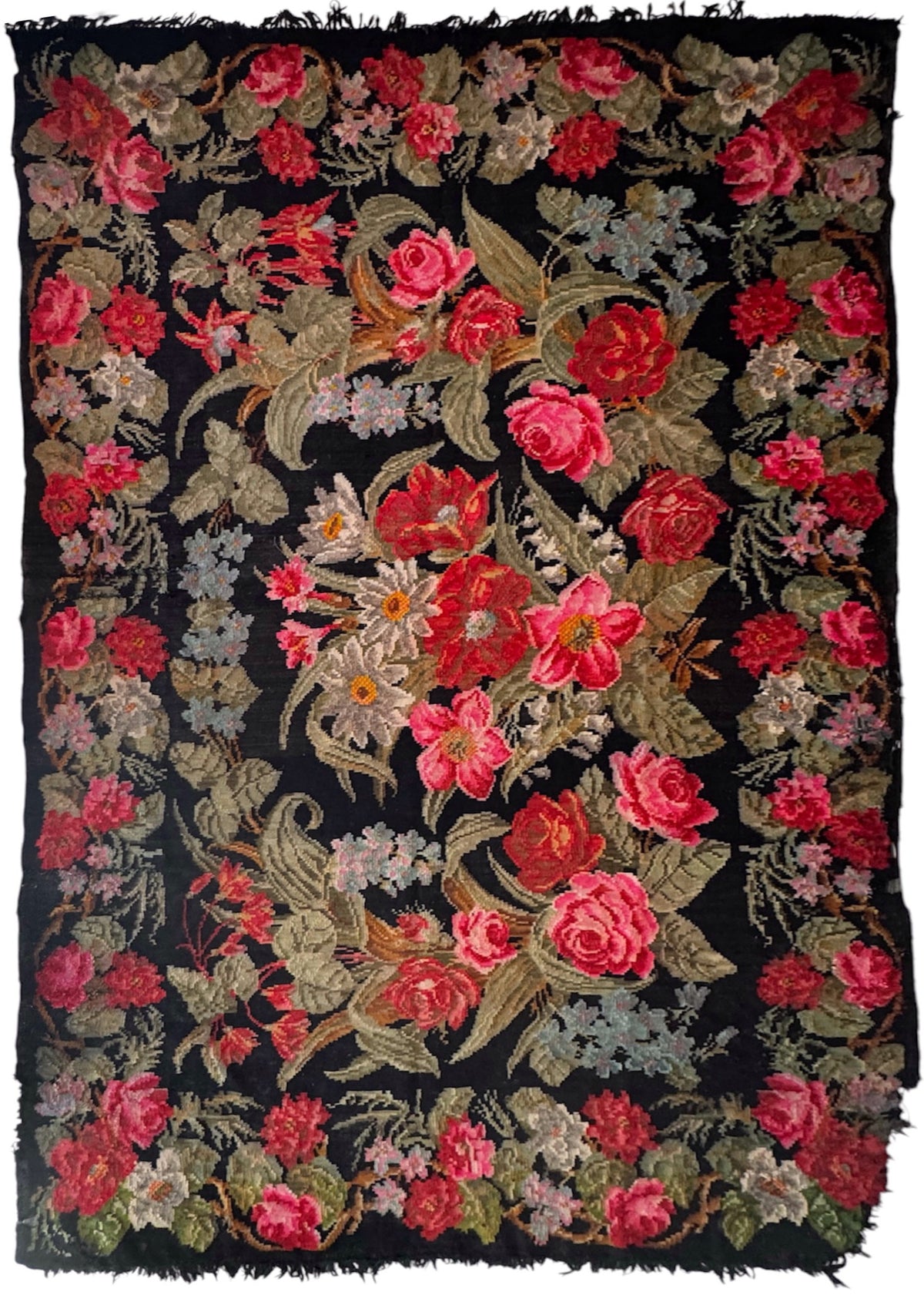 Old Floral Bessarabian Wool Rug, 400x225 cm, view 2