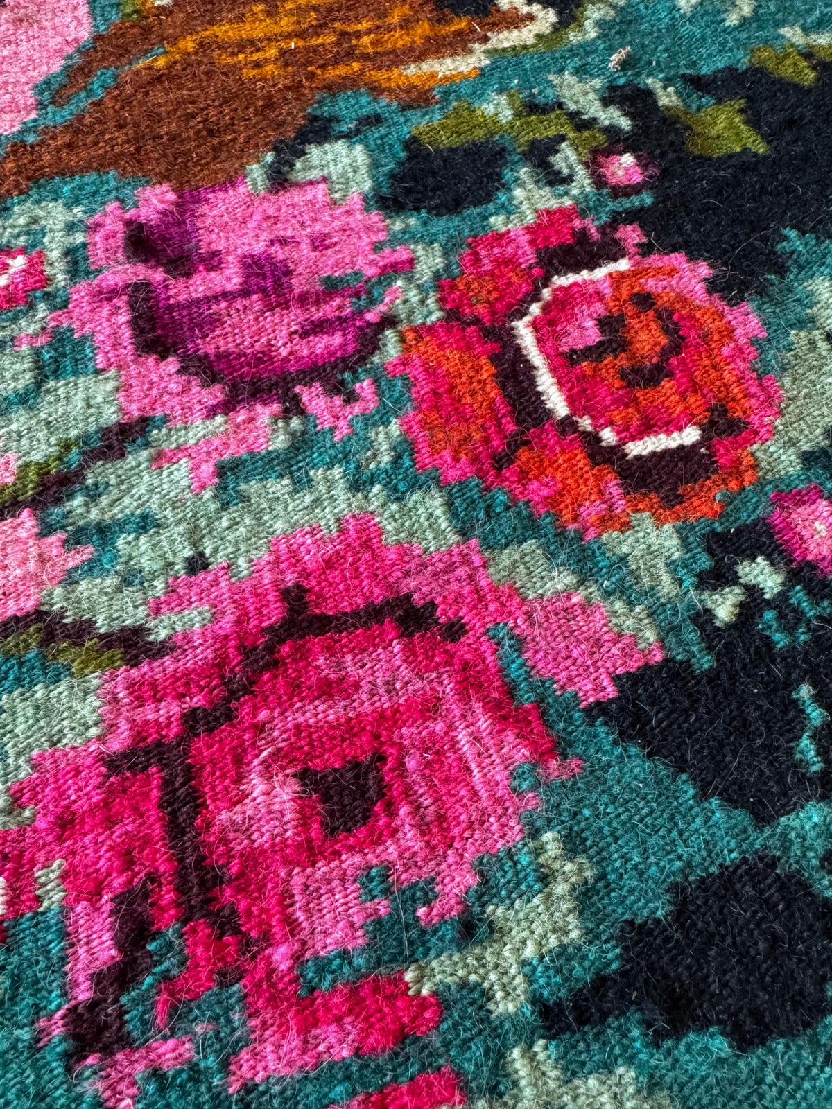 Old Floral Bessarabian Wool Rug, 390x238 cm, view 13