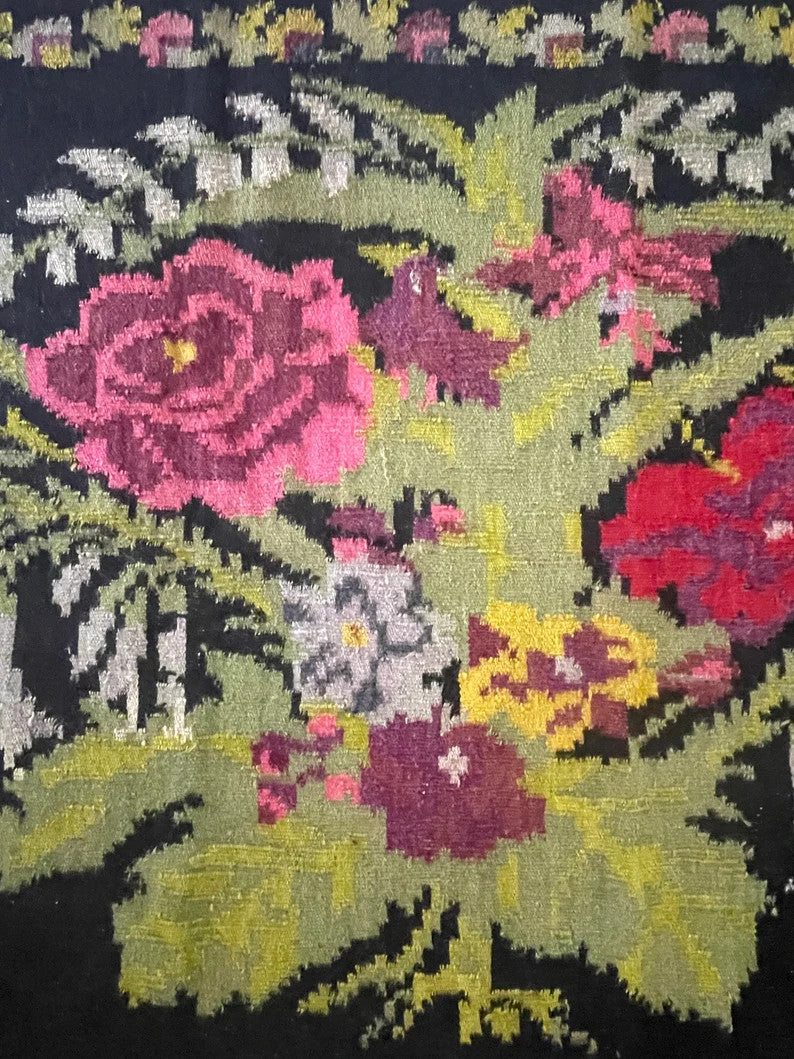 Old Floral Bessarabian Wool Runner Rug, 226x106 cm, view 6