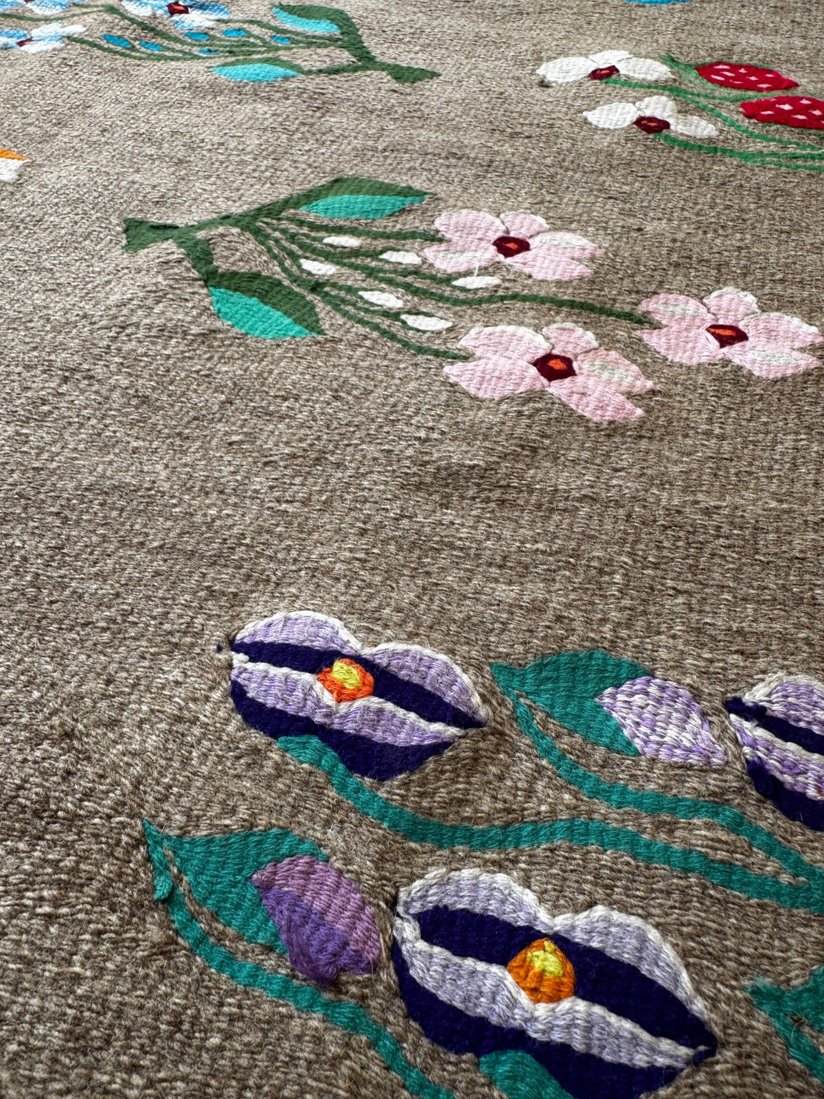 Old Gray Floral Oltenian Wool Rug, 265x170 cm, view 7
