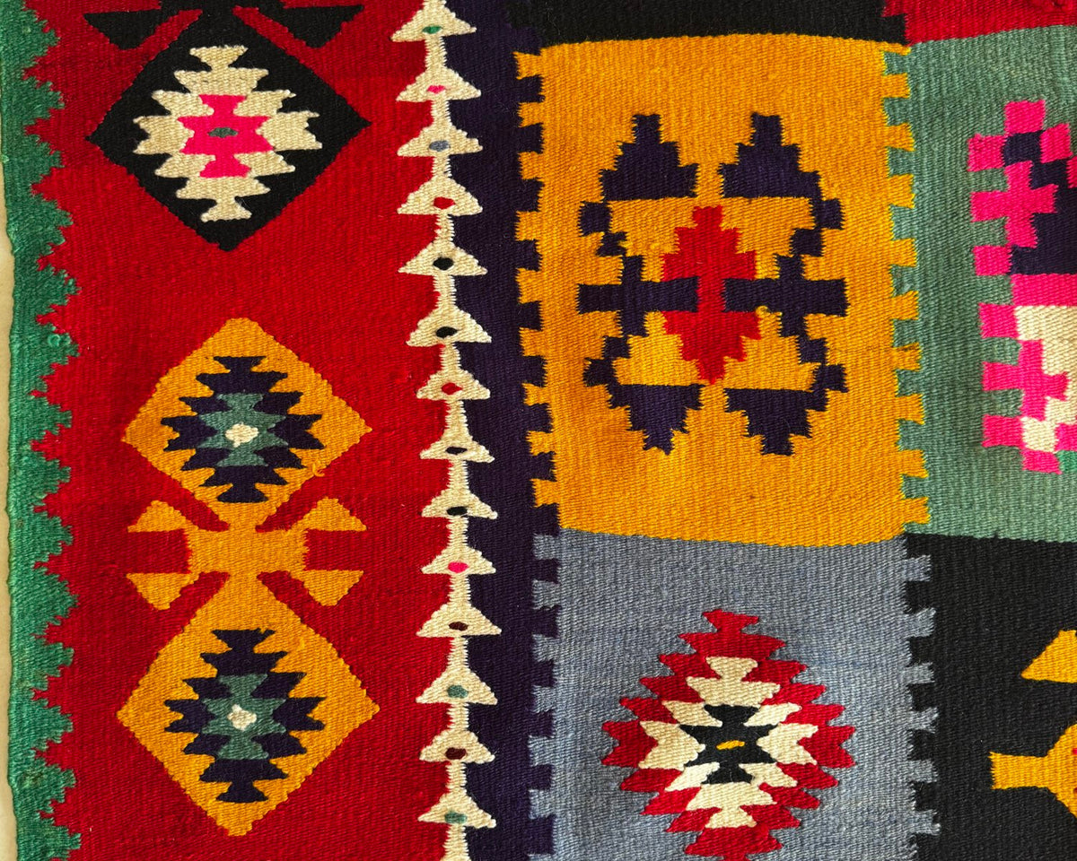 Old Geometric Romanian Kilim Runner, 345x147 cm, view 6