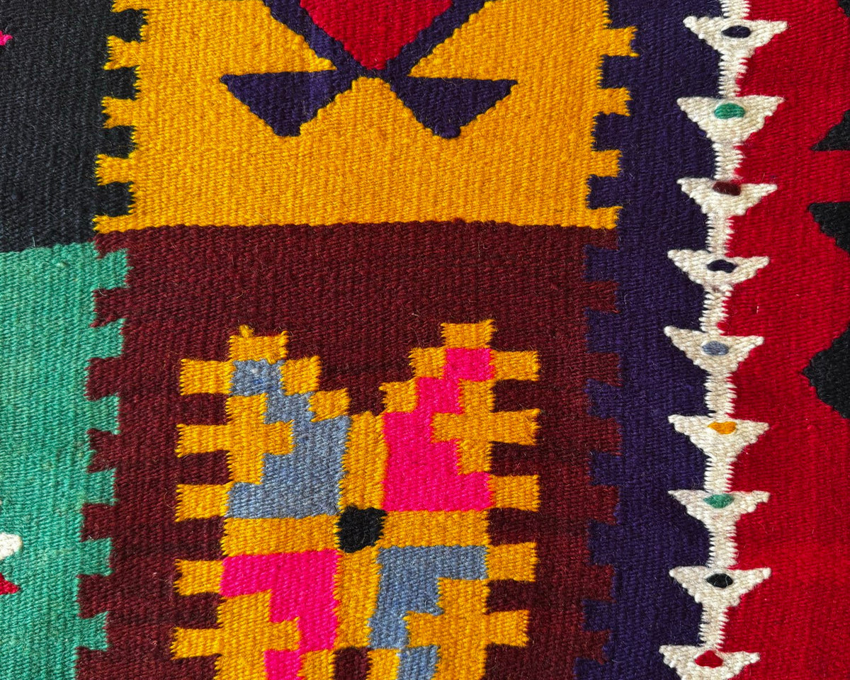 Old Geometric Romanian Kilim Runner, 345x147 cm, view 8