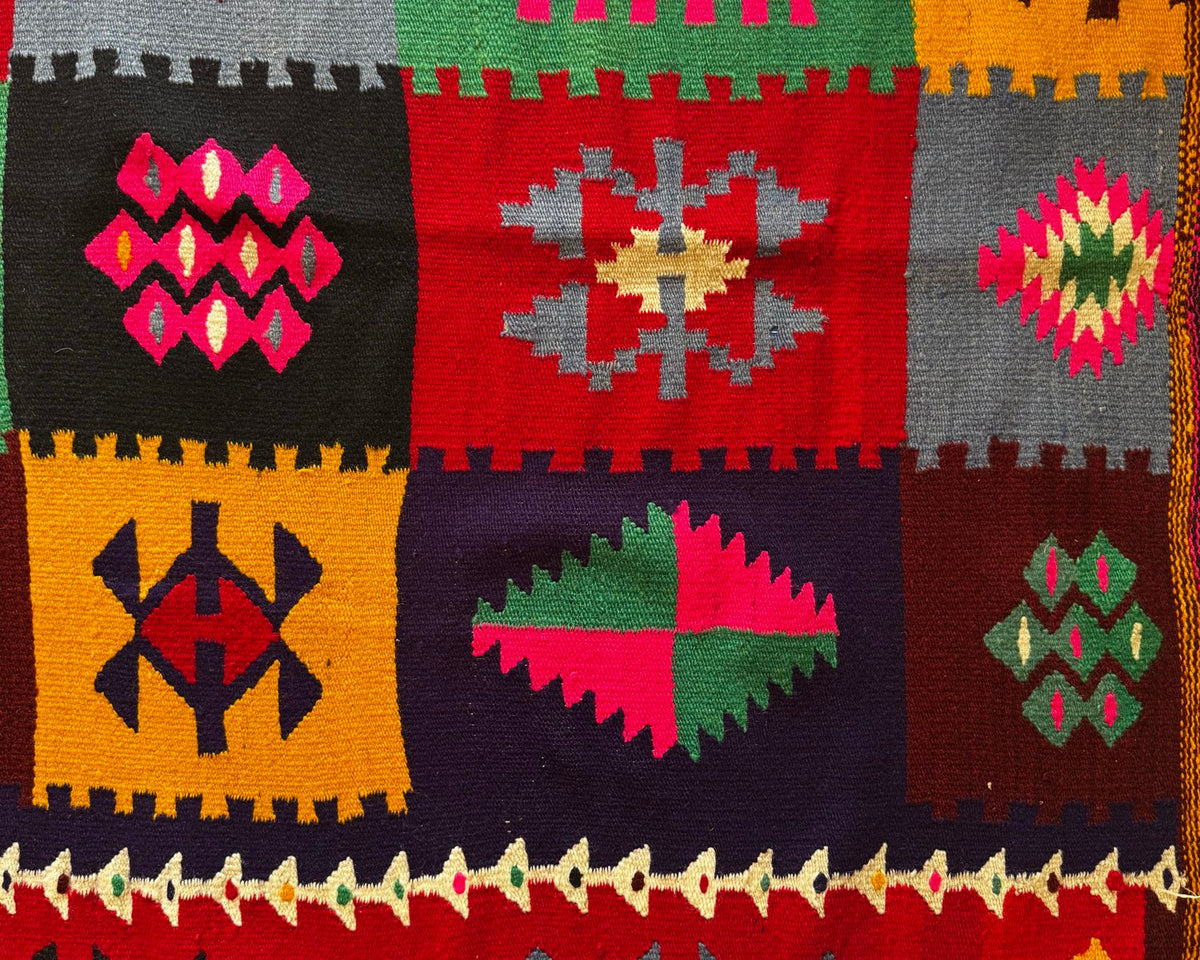 Old Geometric Romanian Kilim Runner, 345x147 cm, view 9