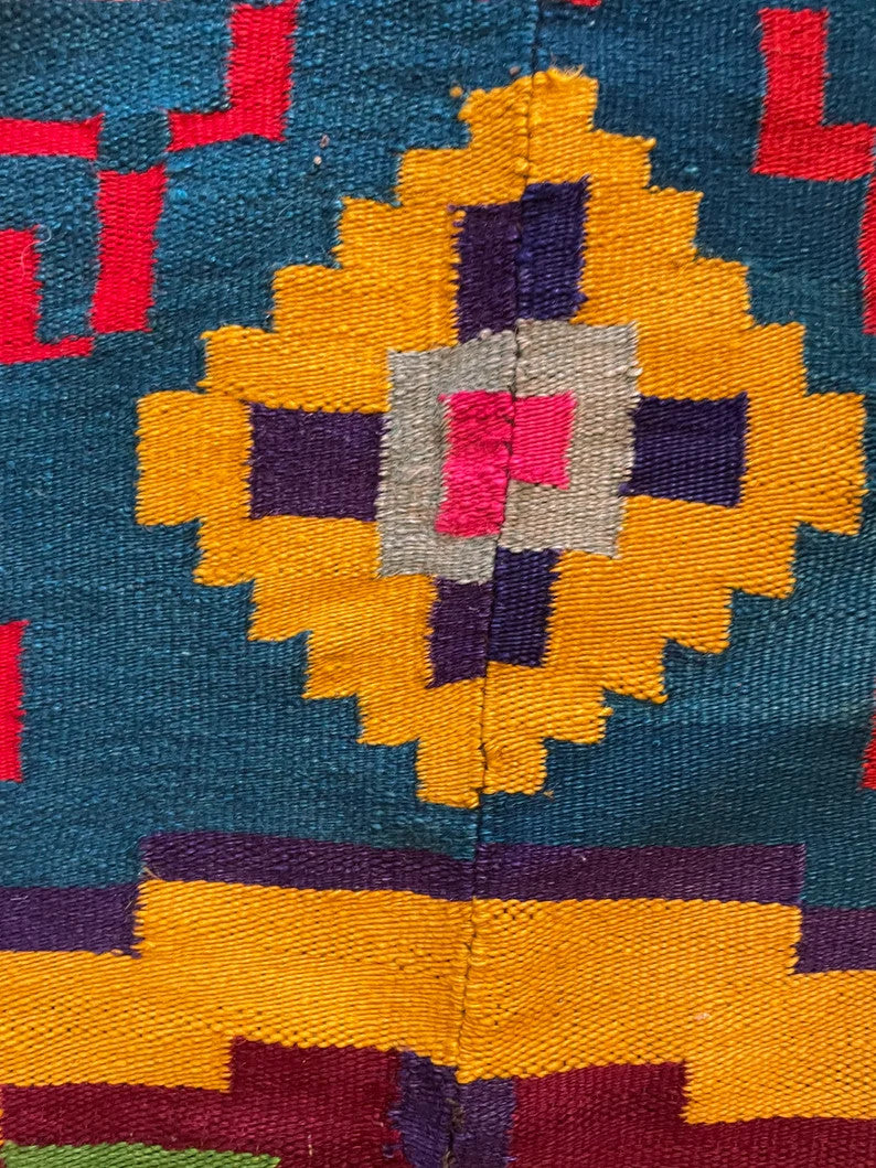 Old Blue & Black Floral Romanian Wool Rug, 187x155 cm, view 10