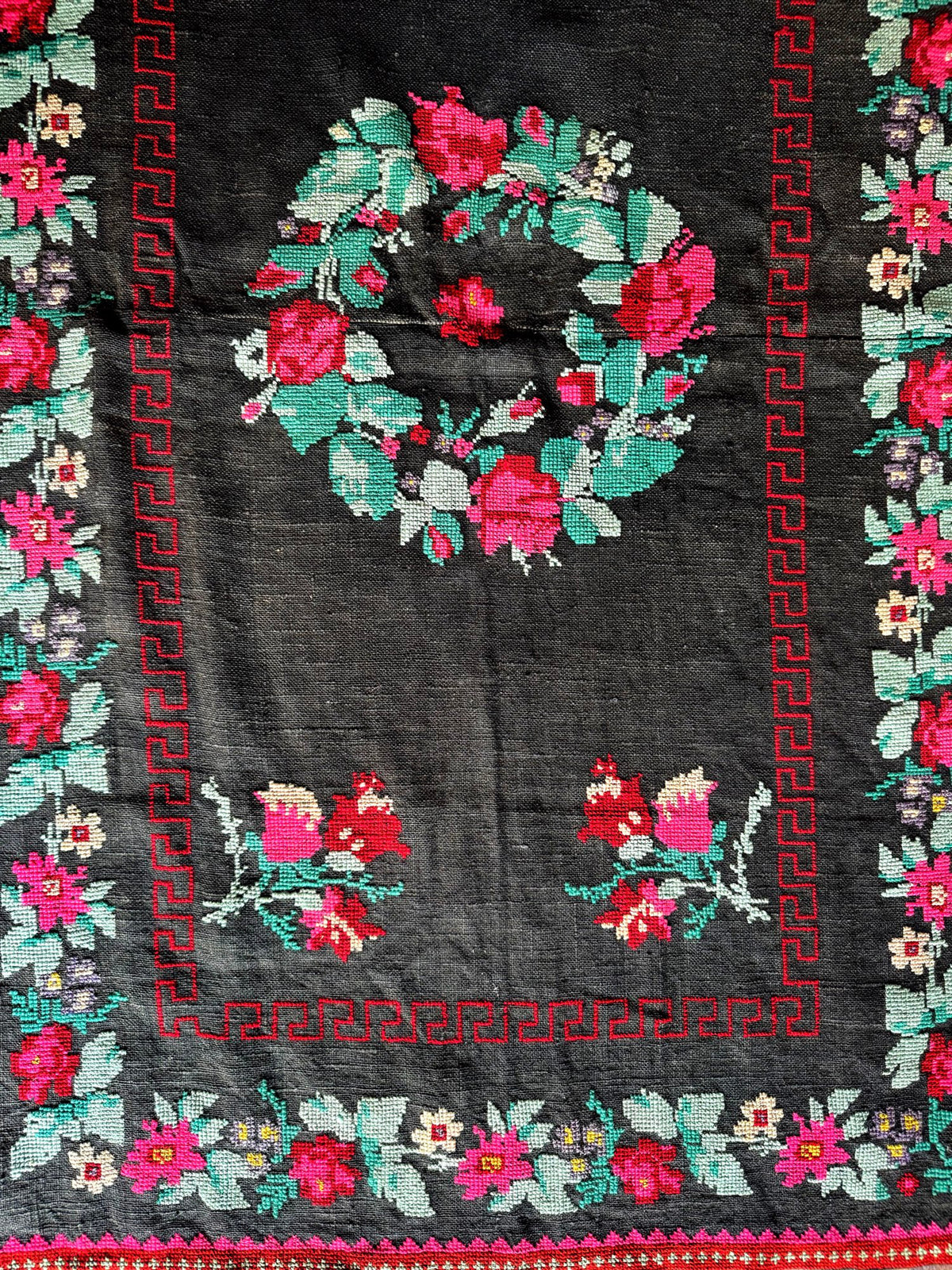 Old Gray Floral Romanian Wool Rug, 205x125 cm, view 15