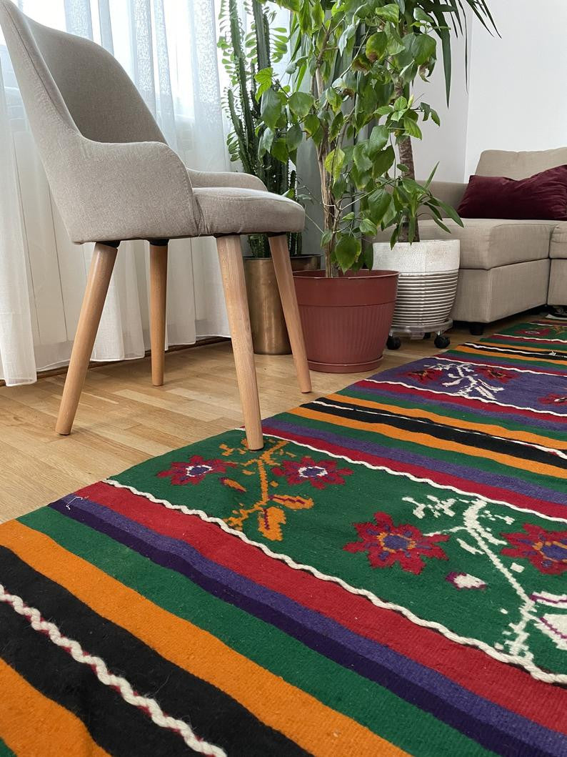 Vintage Floral Oltenian Wool Rug, 353x157 cm, view 10