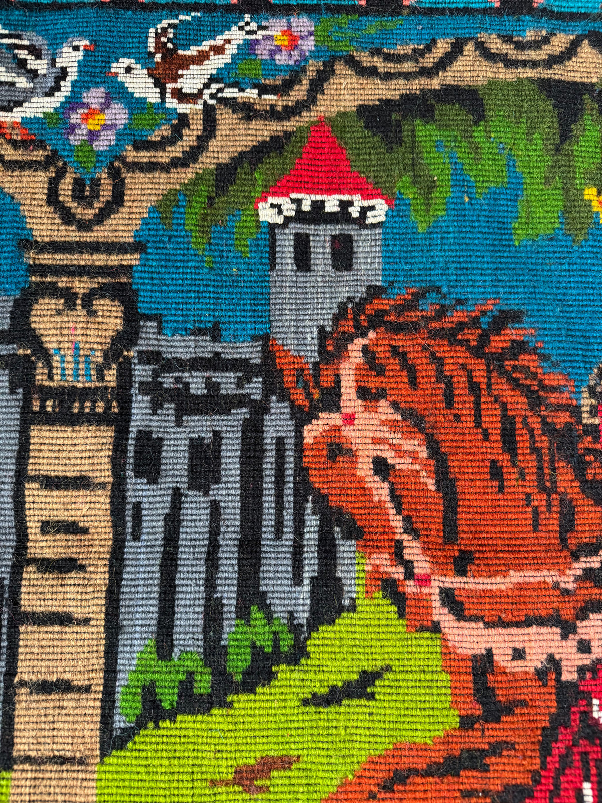 Handwoven Oltenian Wool Rug with Wedding Scene, 218x157 cm, view 7