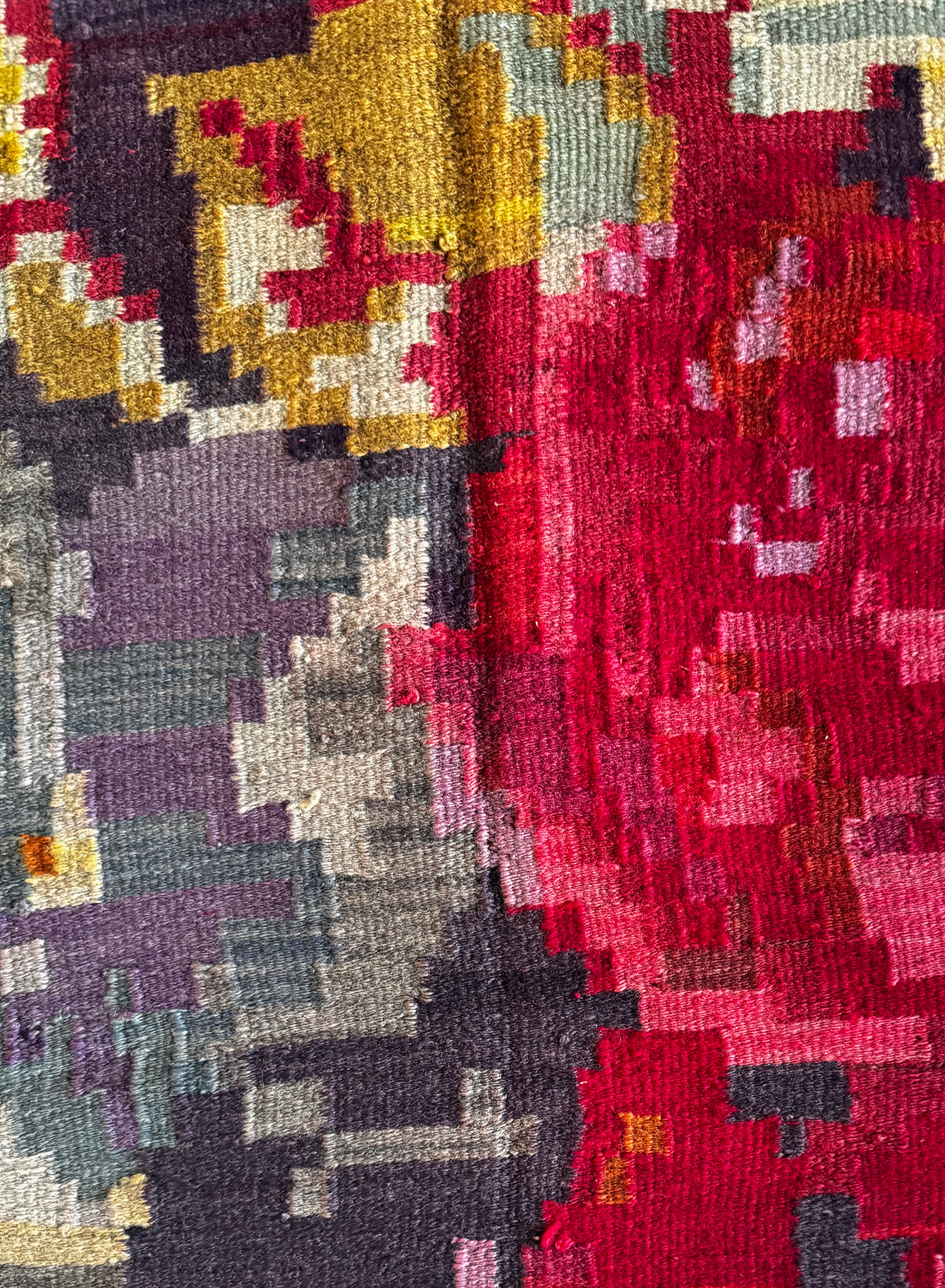 Vintage Romanian floral kilim from Bukovina, one of a kind collector's rug, 325x165 cm