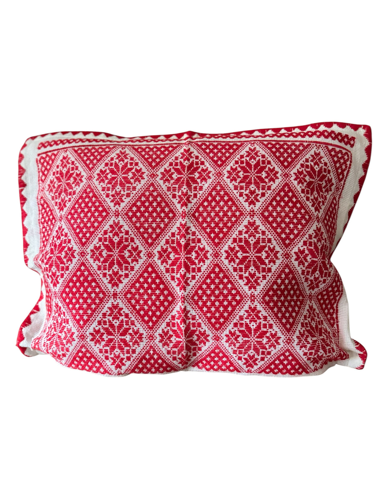 Red & White Embroidered Romanian Pillow Case, 55x43 cm, view 13