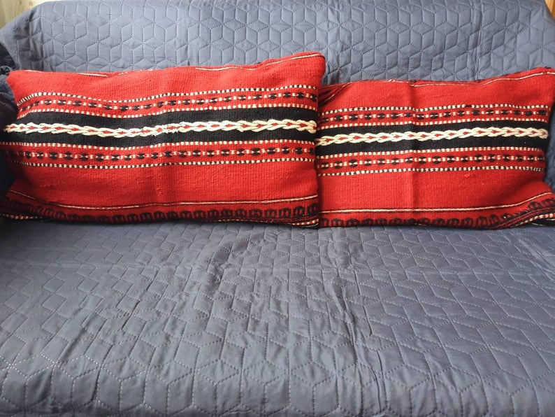 Red Wool Runner with 2 Pillow Cases Set, 257x80 cm, view 8