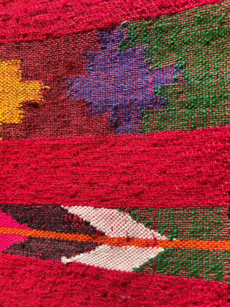 Vintage Red Striped Moldavian Wool Runner Rug, 280x49 cm, view 9