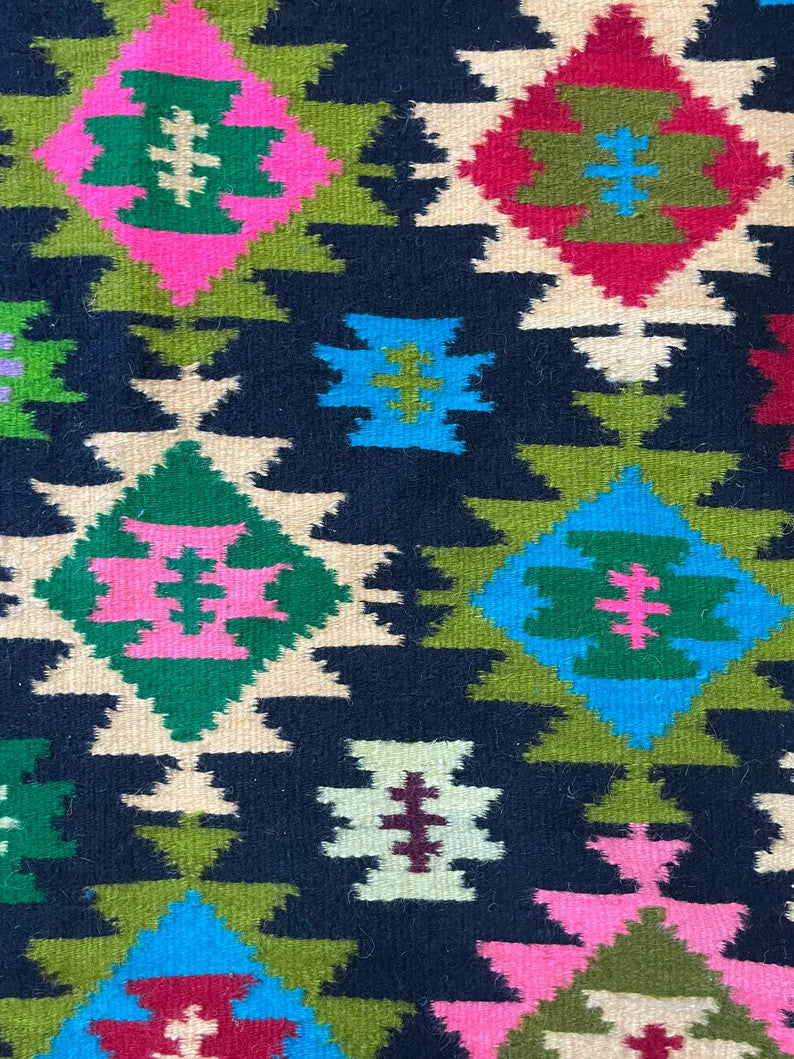 Vintage Geometric Romanian Wool Kilim Rug, 250x172 cm, view 7