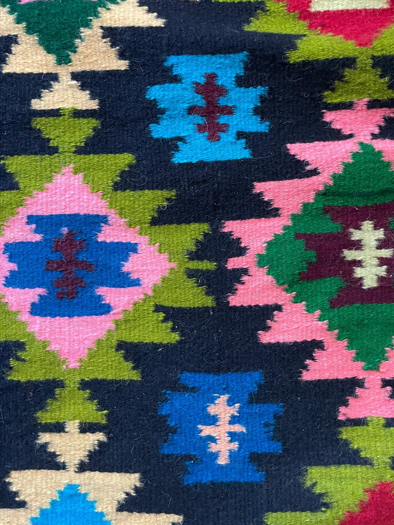 Vintage Geometric Romanian Wool Kilim Rug, 250x172 cm, view 9