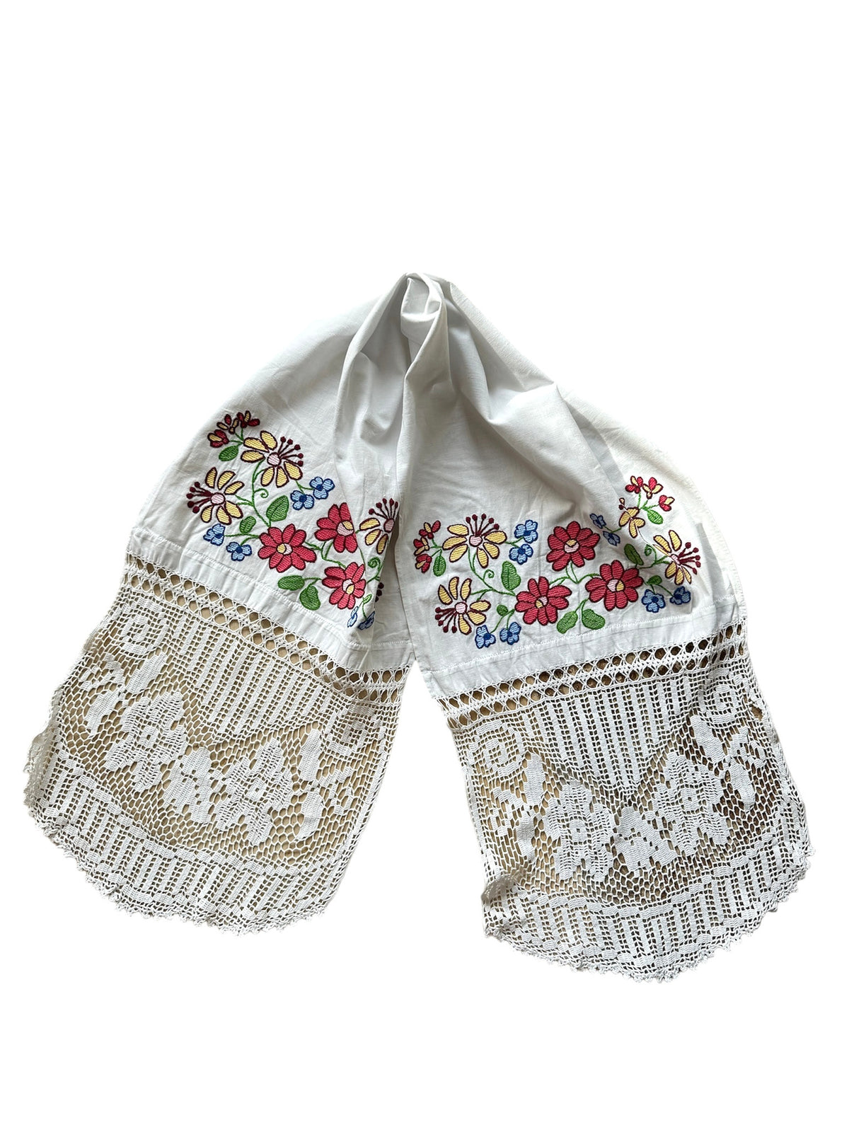 Romanian Folk Towel, Cross-Stitch and Lace, 160x40 cm