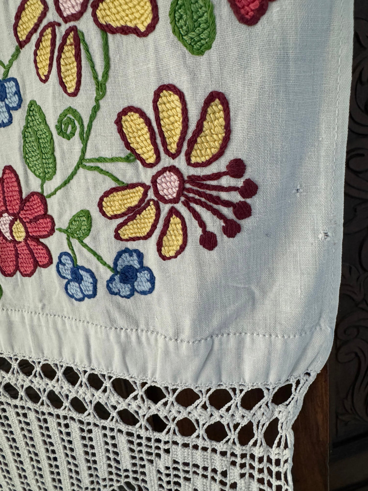 Romanian Folk Towel, Cross-Stitch and Lace, 160x40 cm, view 10