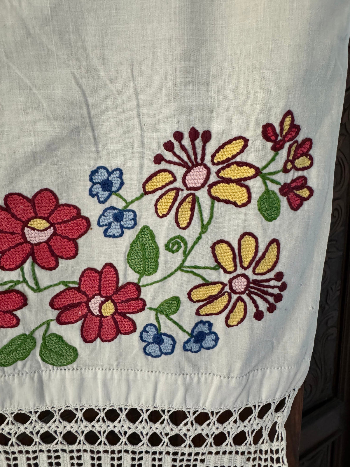 Romanian Folk Towel, Cross-Stitch and Lace, 160x40 cm, view 8