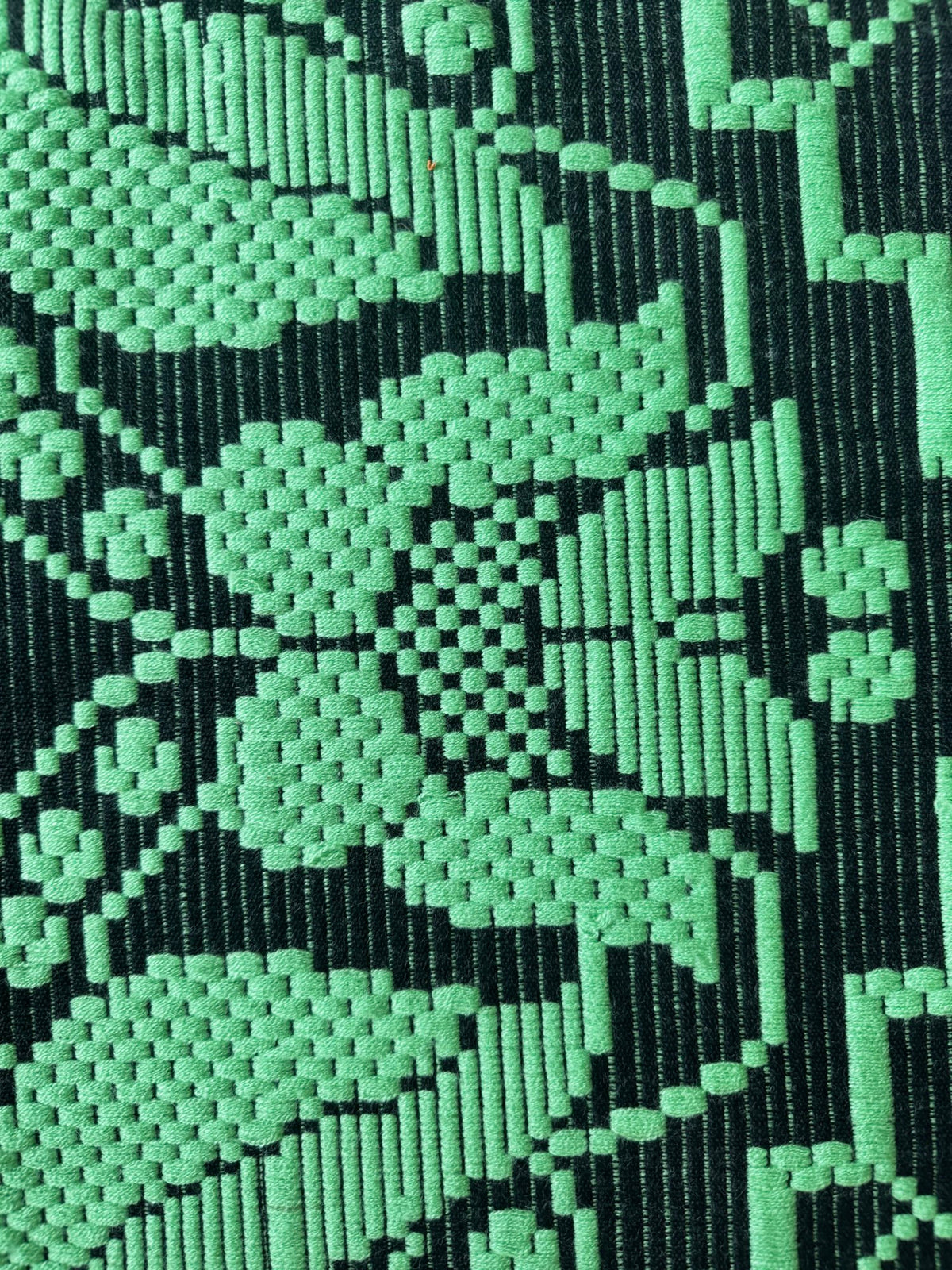 Handwoven Green & Black Floral Romanian Rug, 185x140 cm, view 9