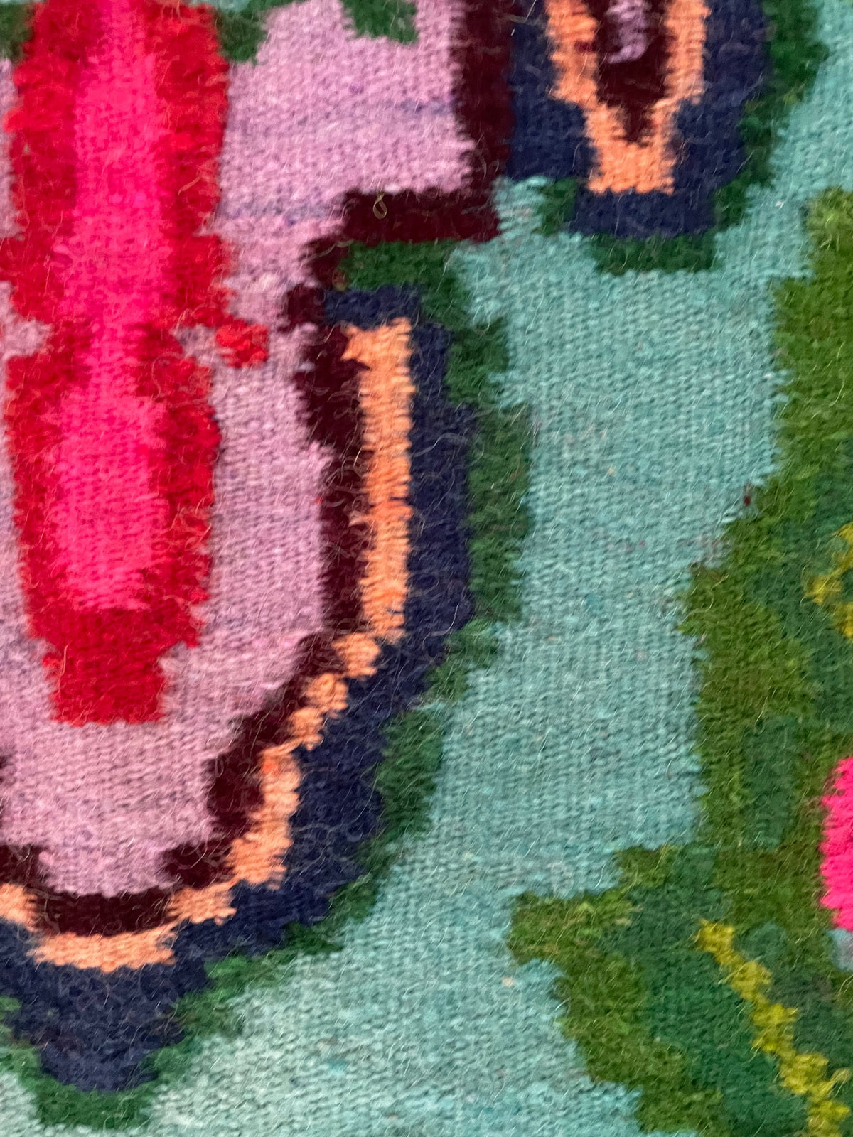 Handwoven Turquoise Floral Romanian Wool Rug, 380x175 cm, view 8