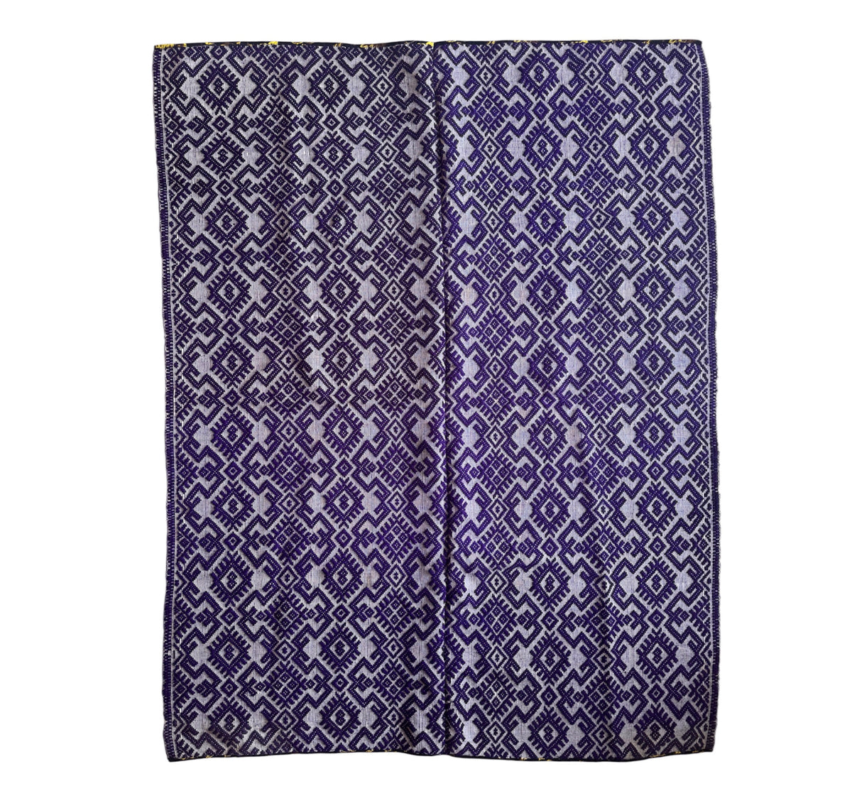 Handwoven Purple Geometric Romanian Wool Rug, 190x135 cm