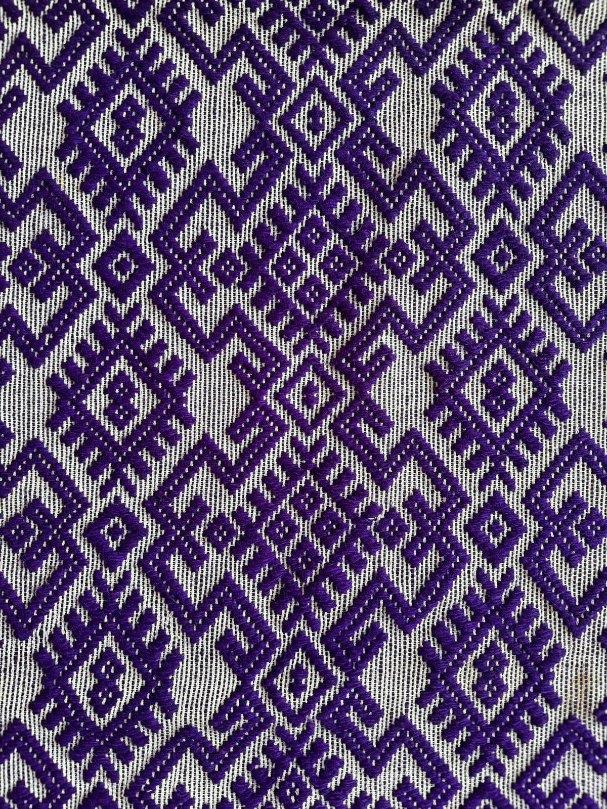 Handwoven Purple Geometric Romanian Wool Rug, 190x135 cm, view 14