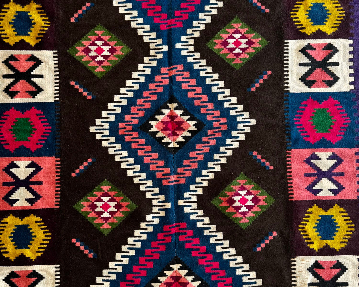 Vintage Reversible Banat Folk Wool Kilim, 210x150 cm, view 10